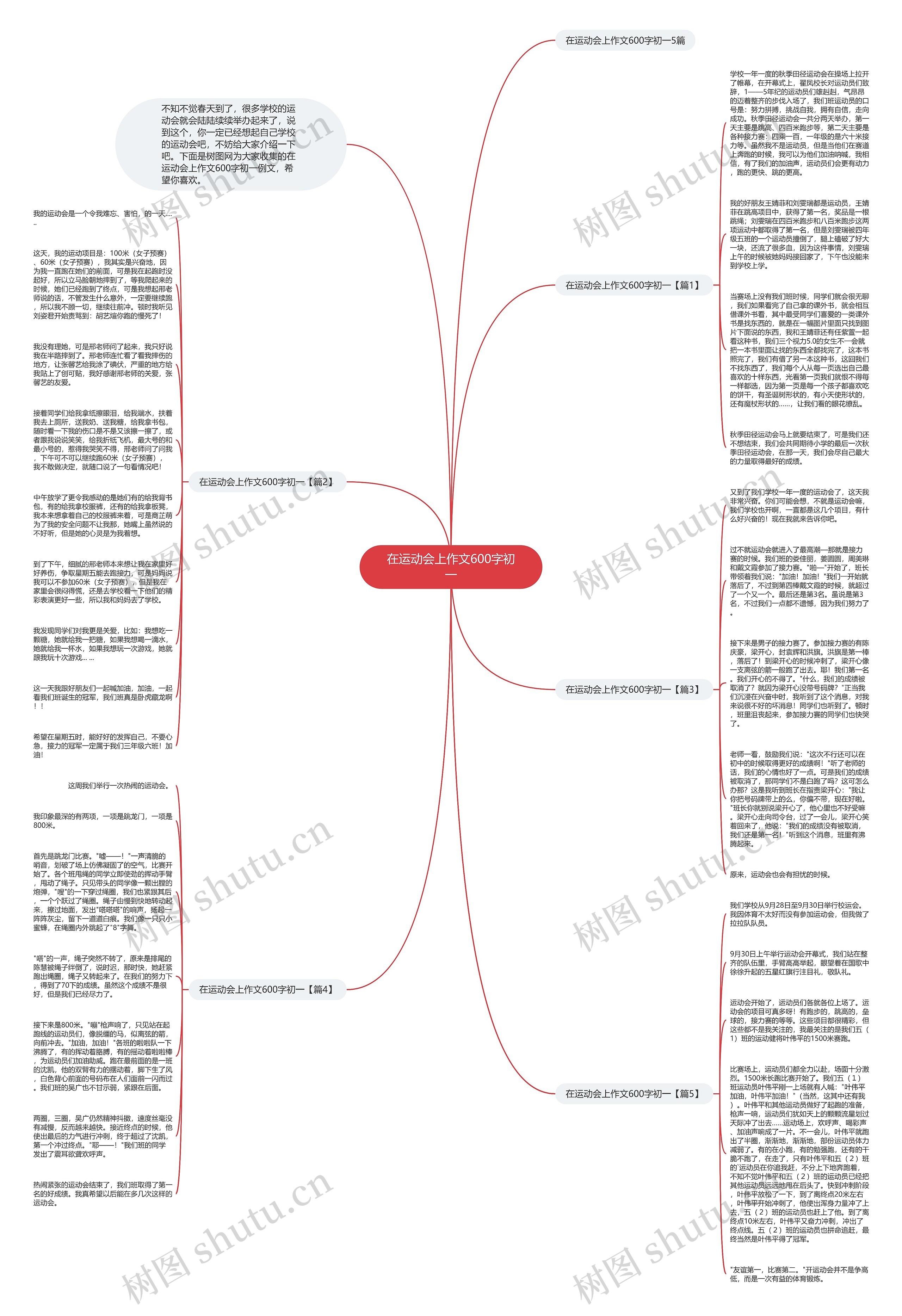 在运动会上作文600字初一思维导图