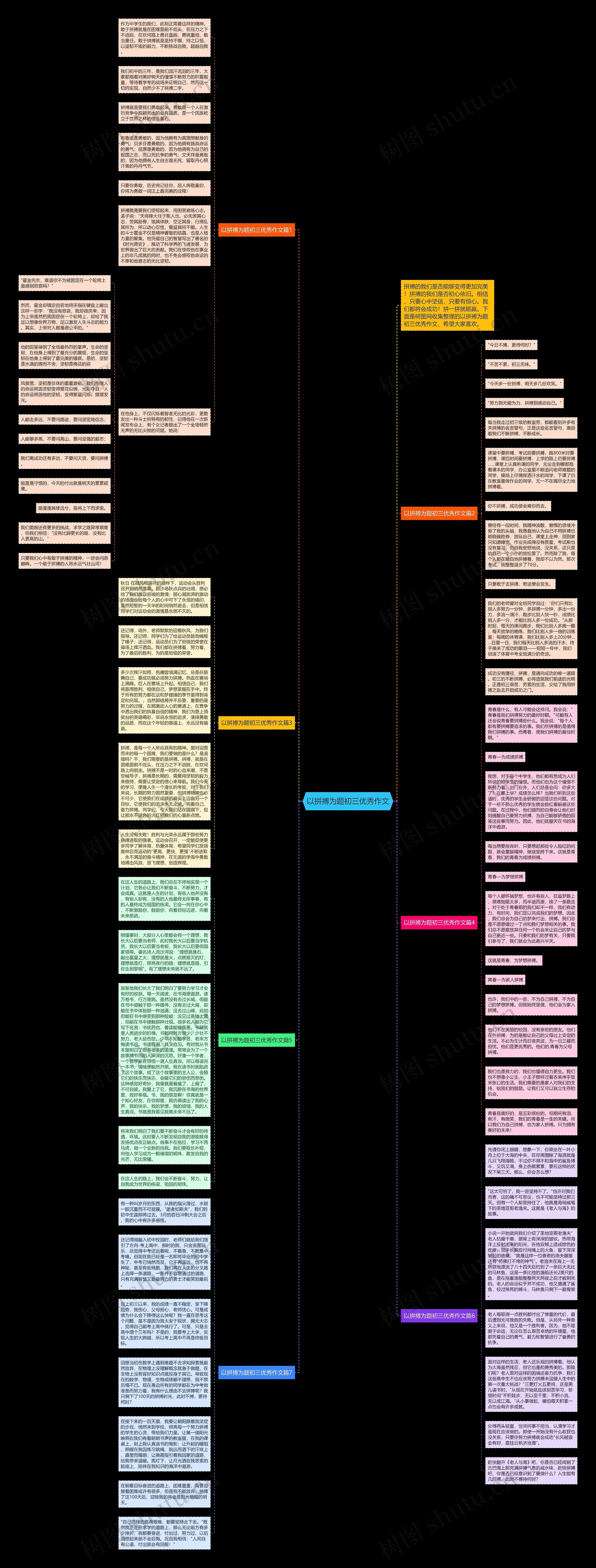 以拼搏为题初三优秀作文思维导图