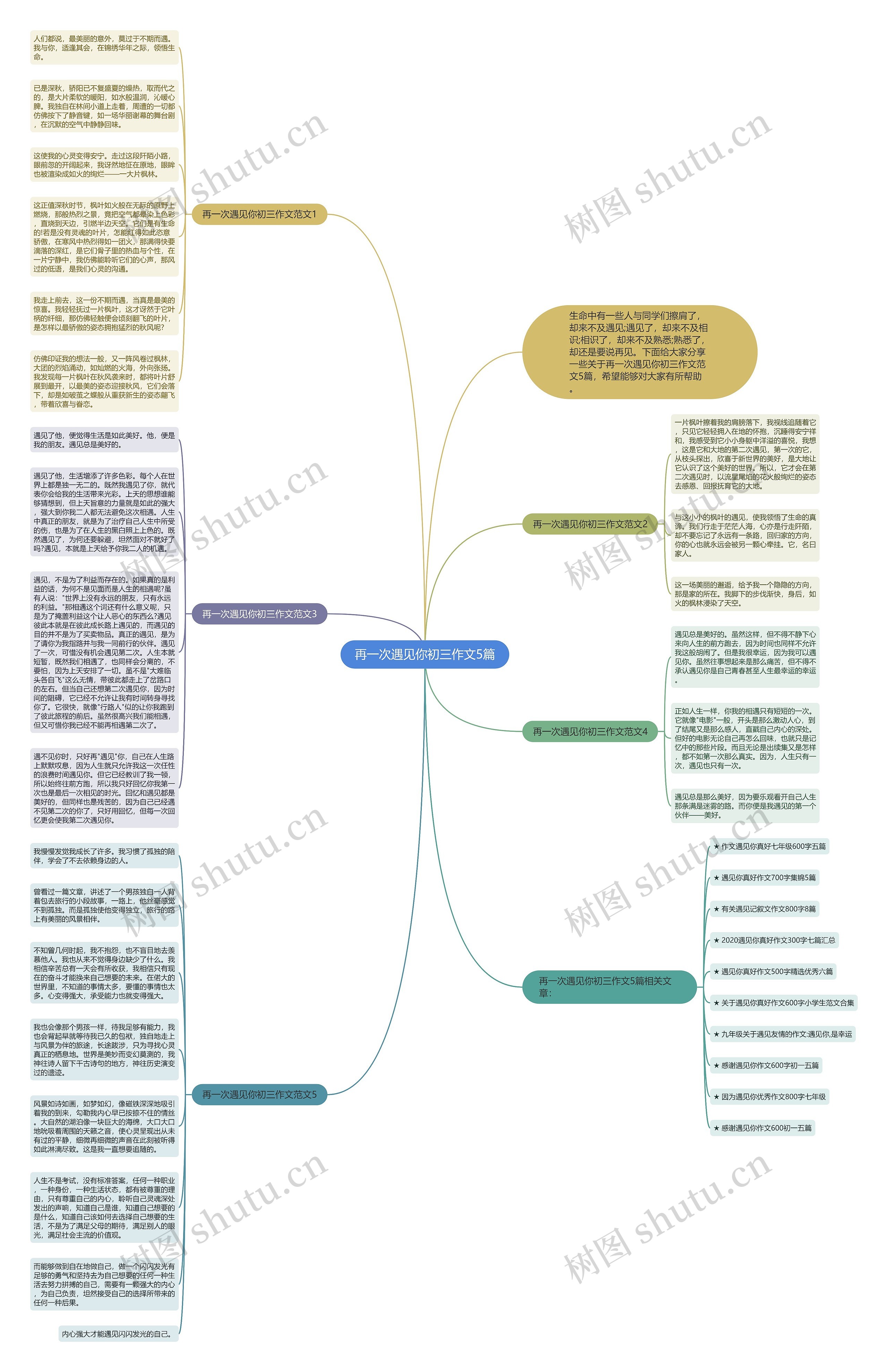 再一次遇见你初三作文5篇思维导图