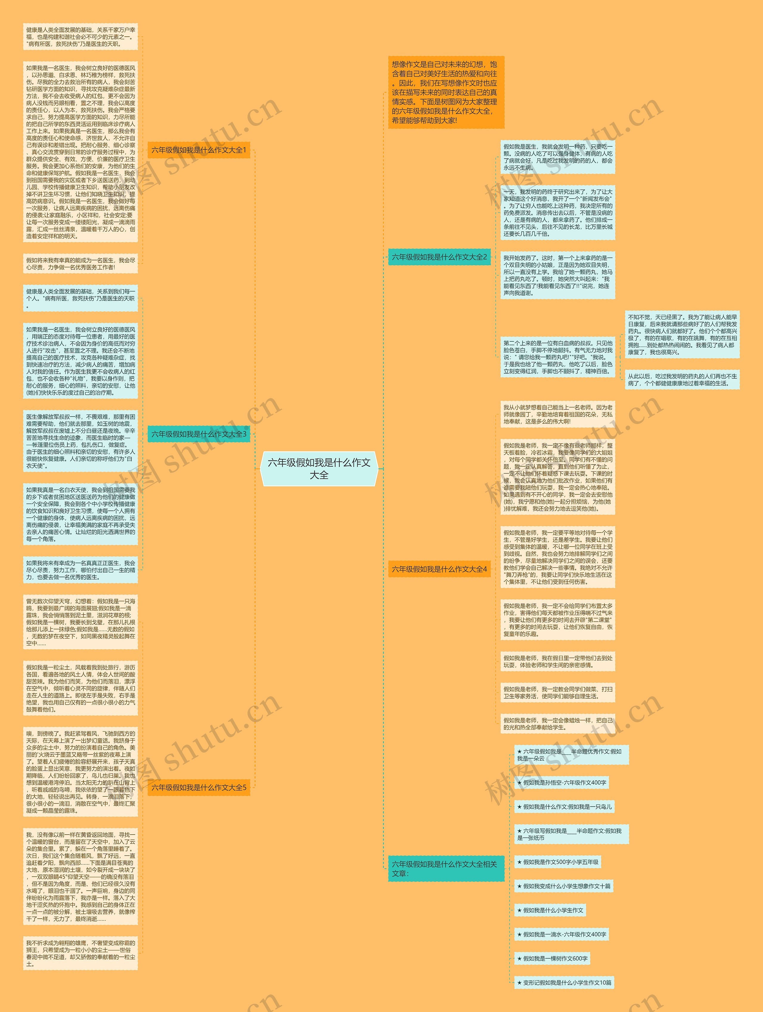 六年级假如我是什么作文大全思维导图