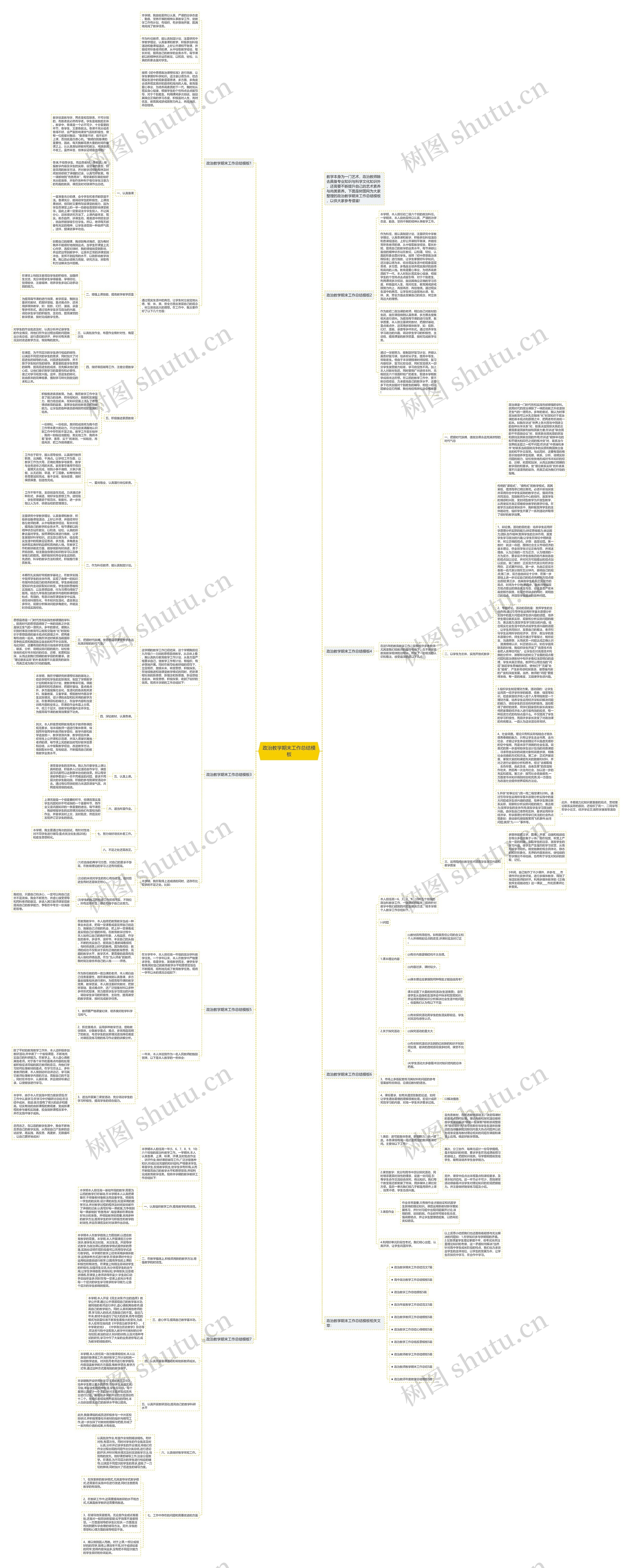 政治教学期末工作总结思维导图