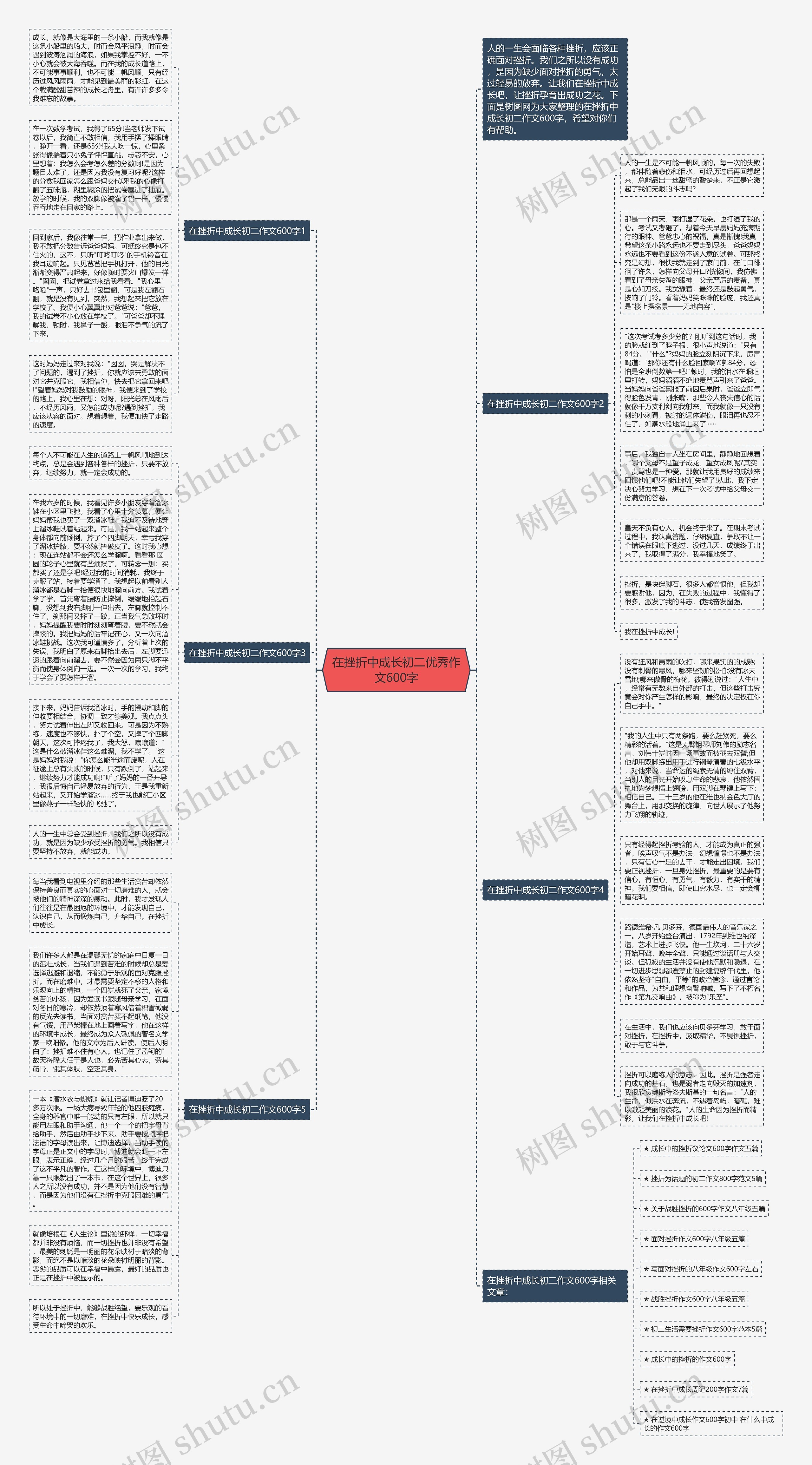 在挫折中成长初二优秀作文600字思维导图