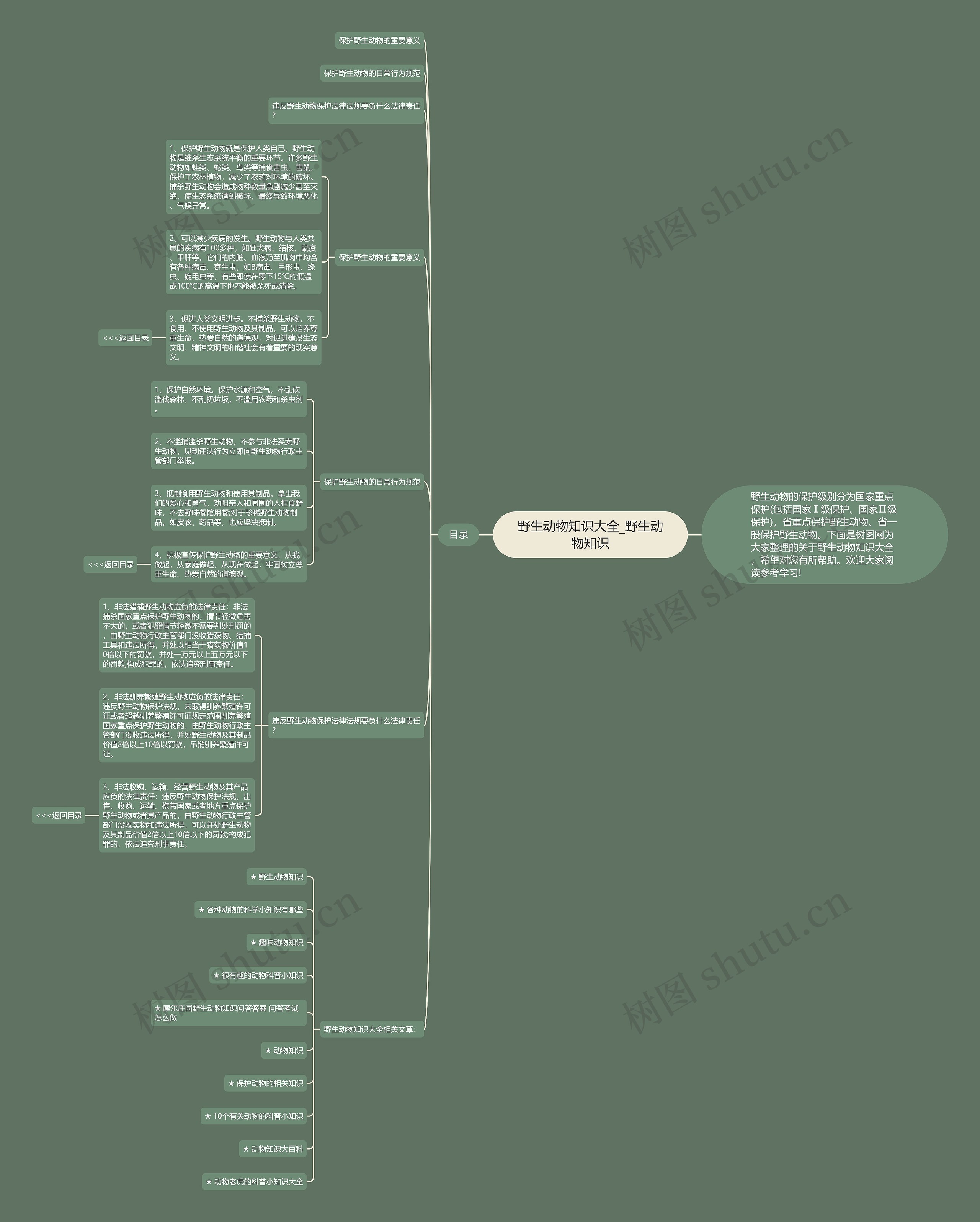 野生动物知识大全_野生动物知识思维导图