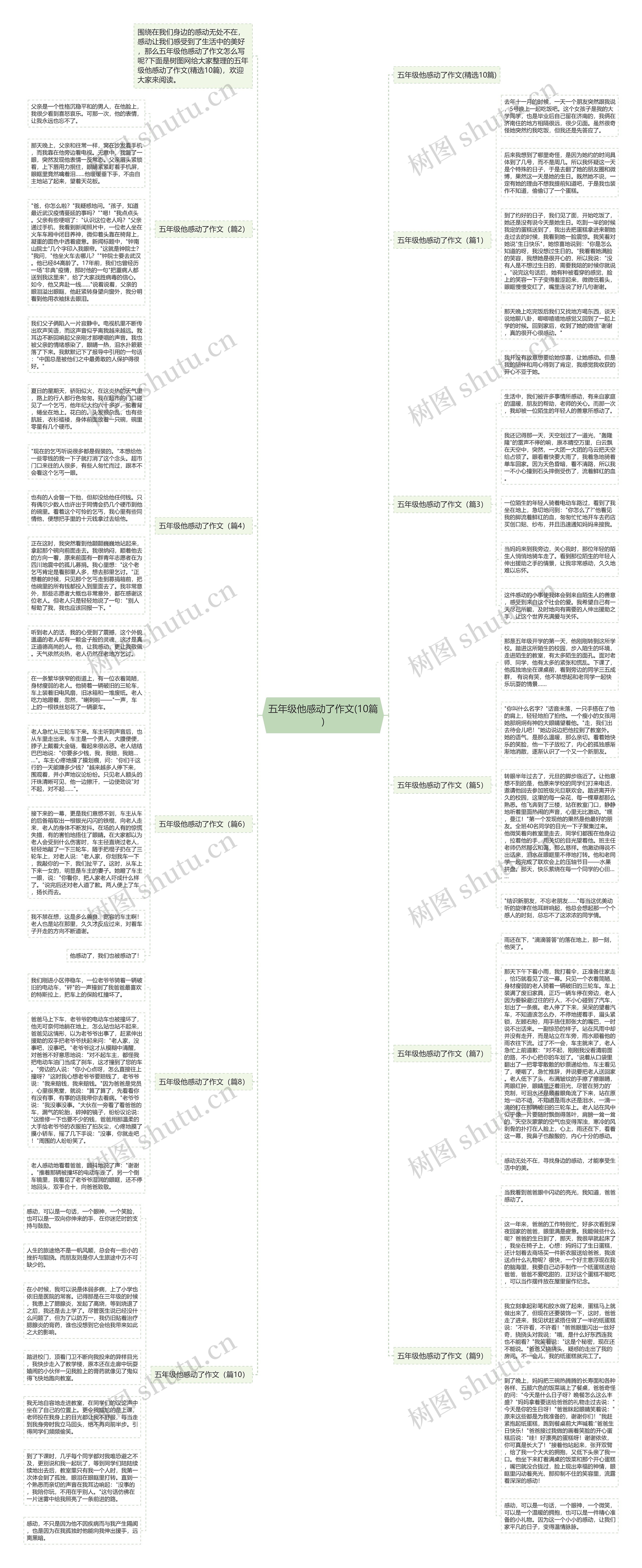 五年级他感动了作文(10篇)思维导图