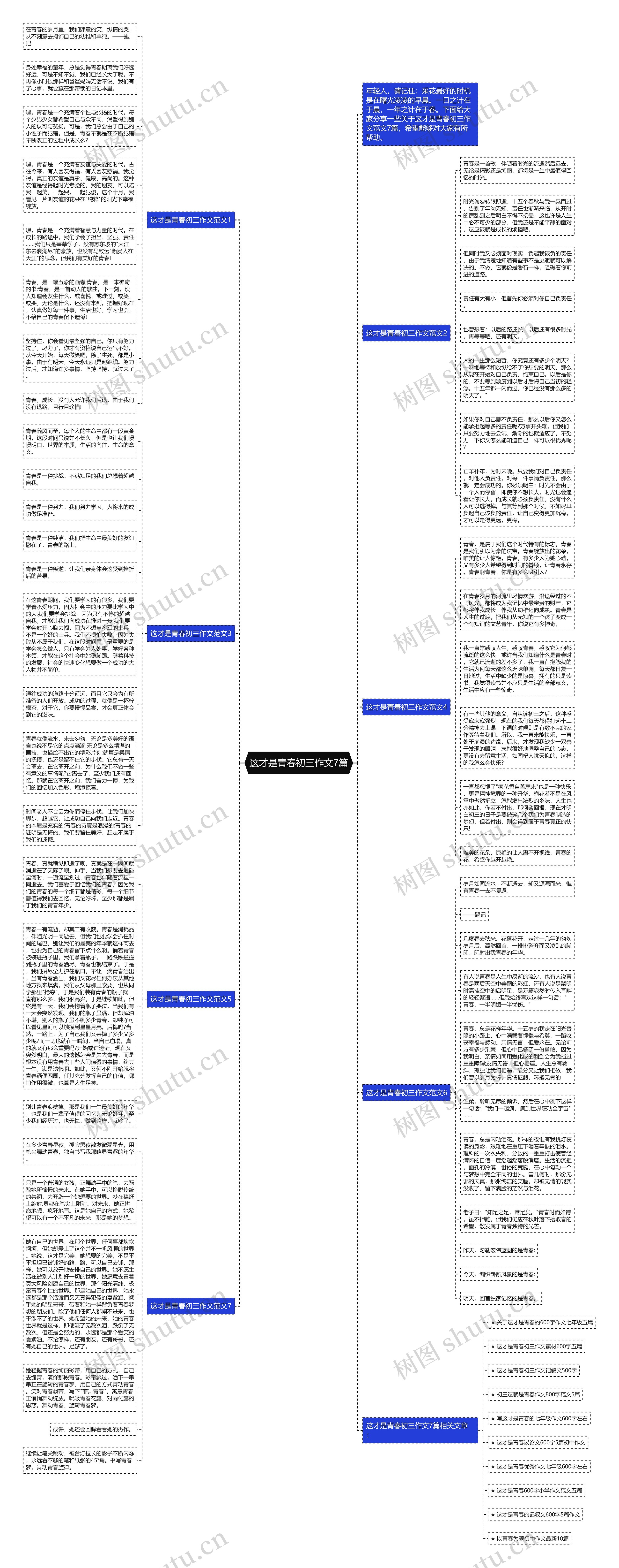 这才是青春初三作文7篇思维导图