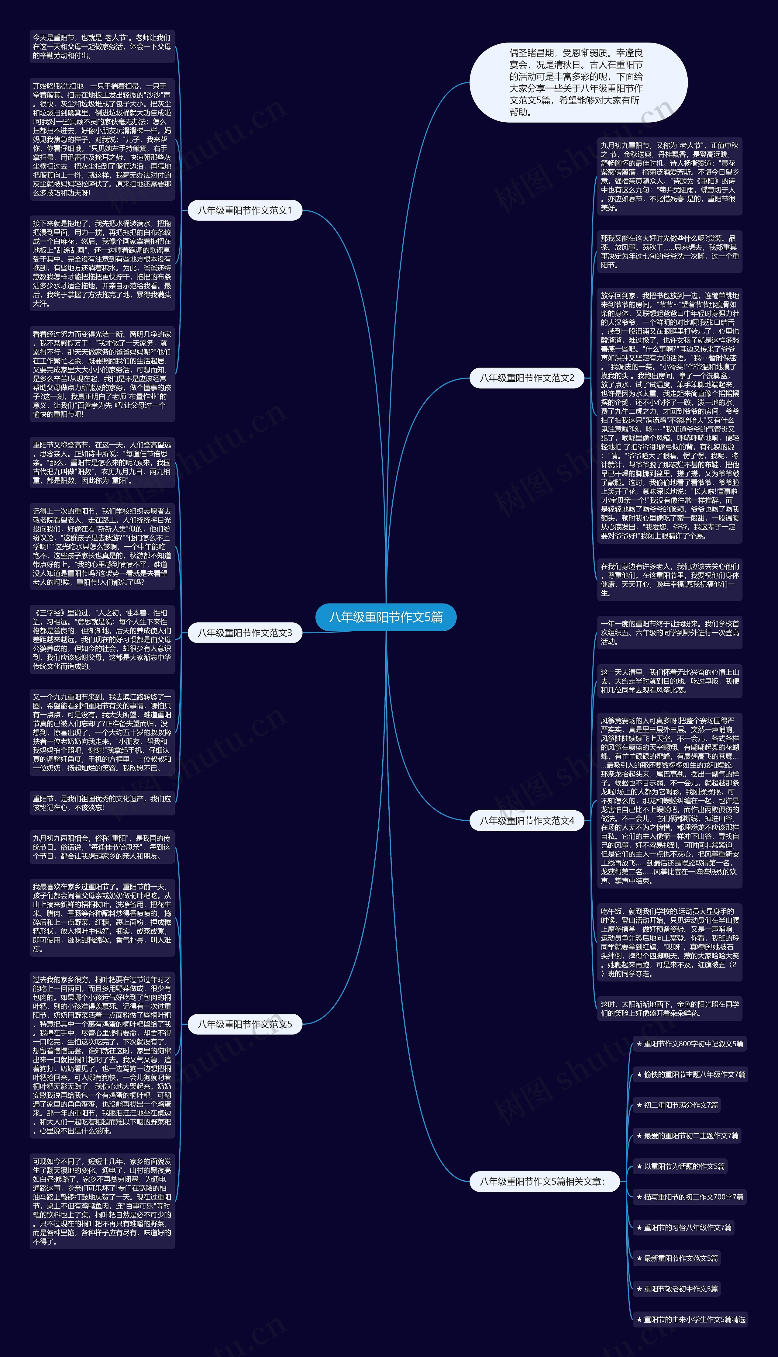 八年级重阳节作文5篇思维导图