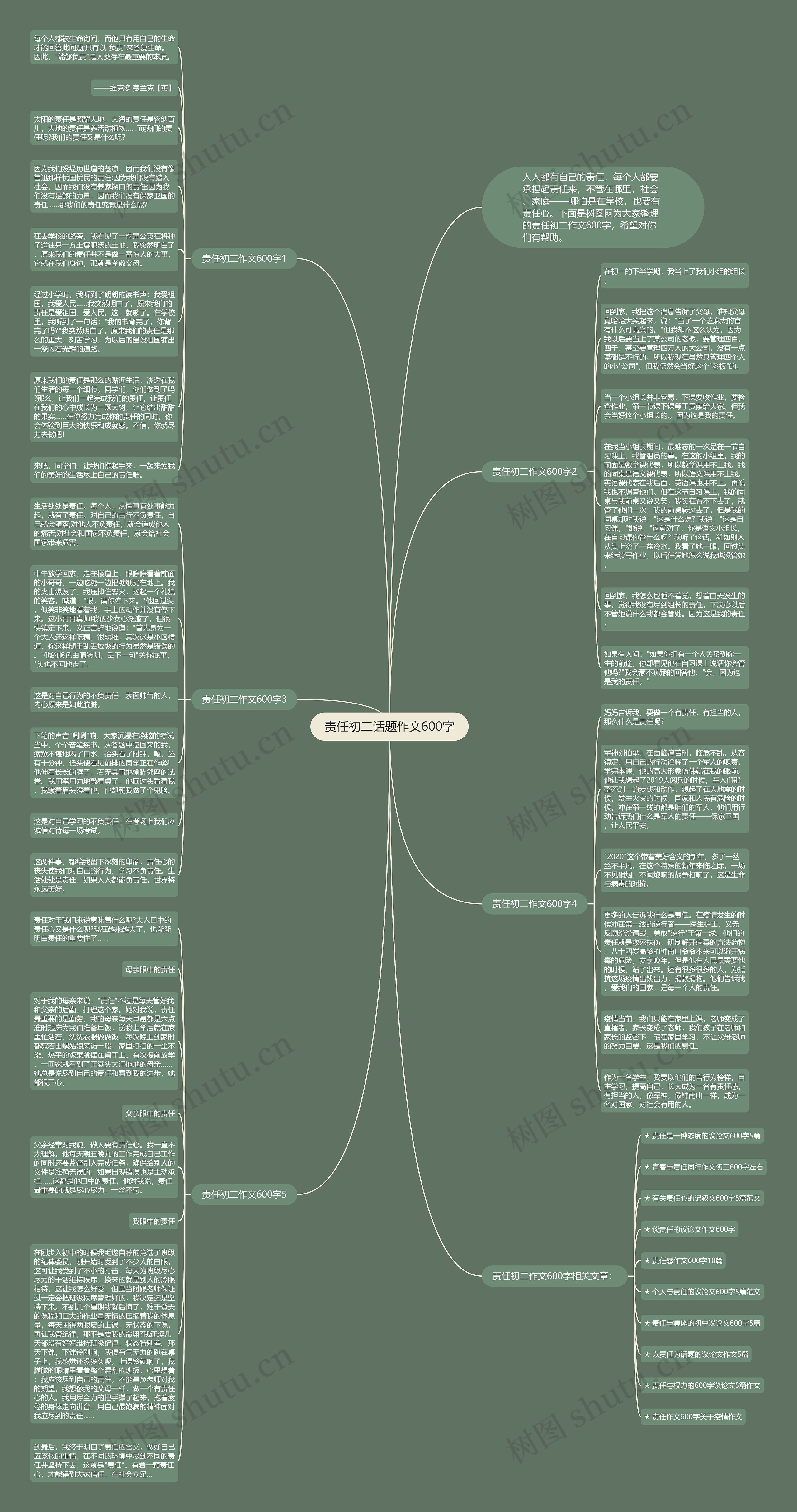 责任初二话题作文600字思维导图