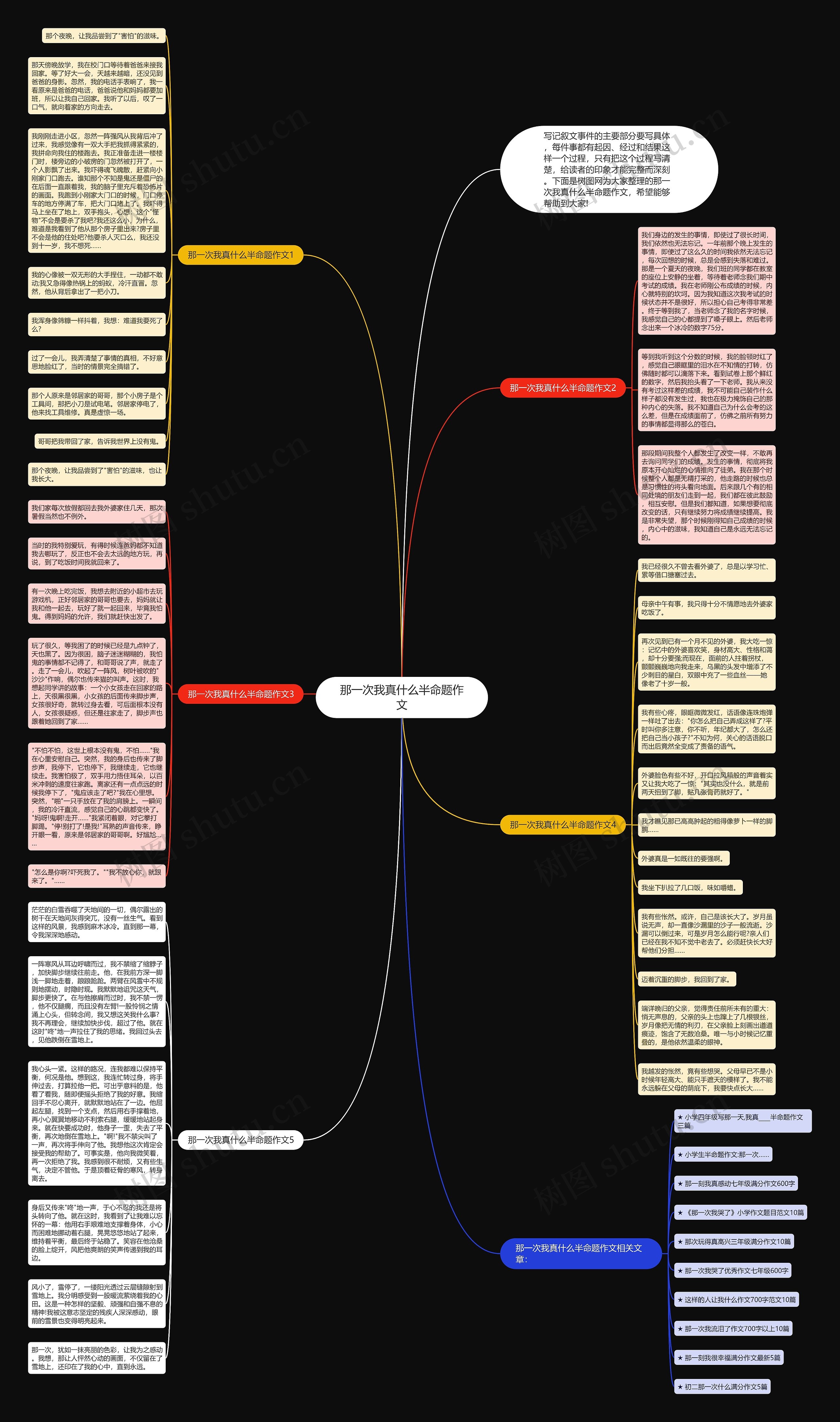 那一次我真什么半命题作文思维导图