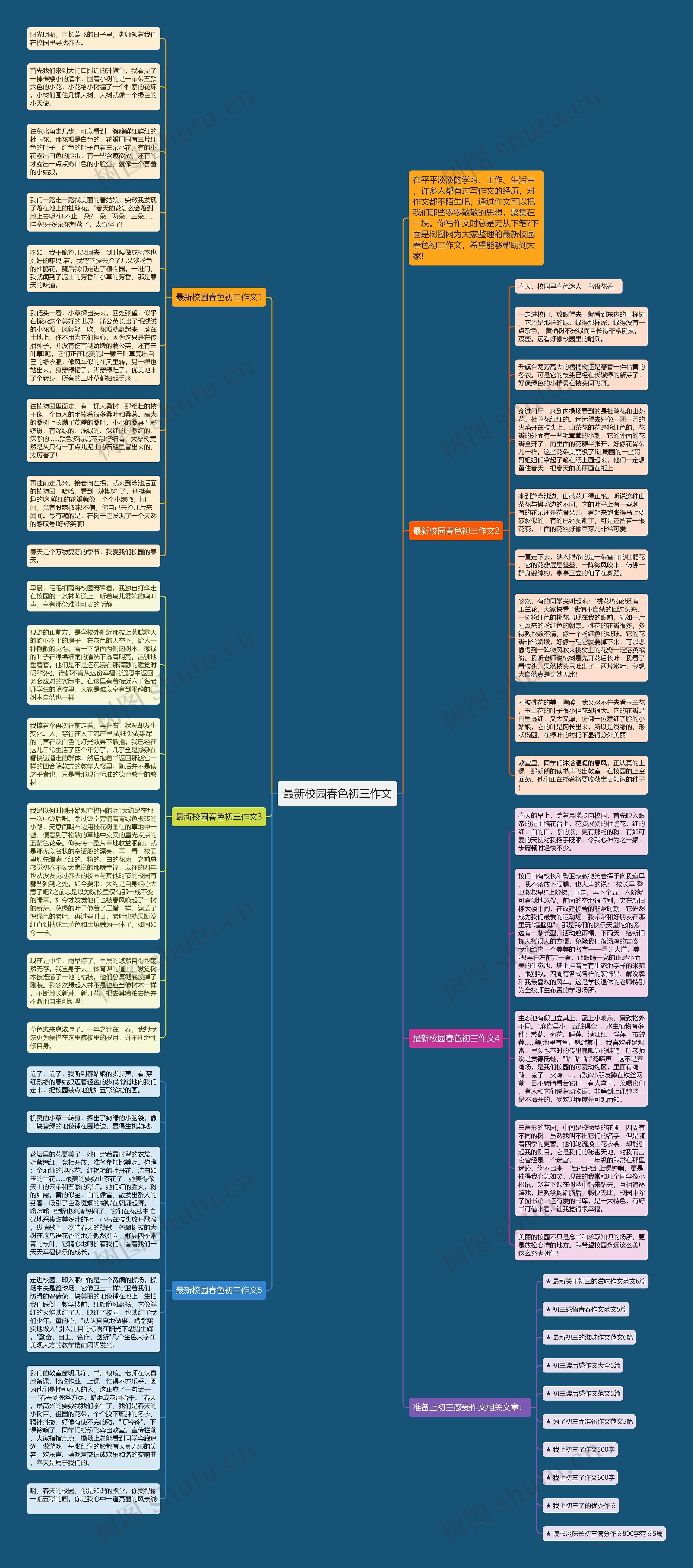 最新校园春色初三作文思维导图