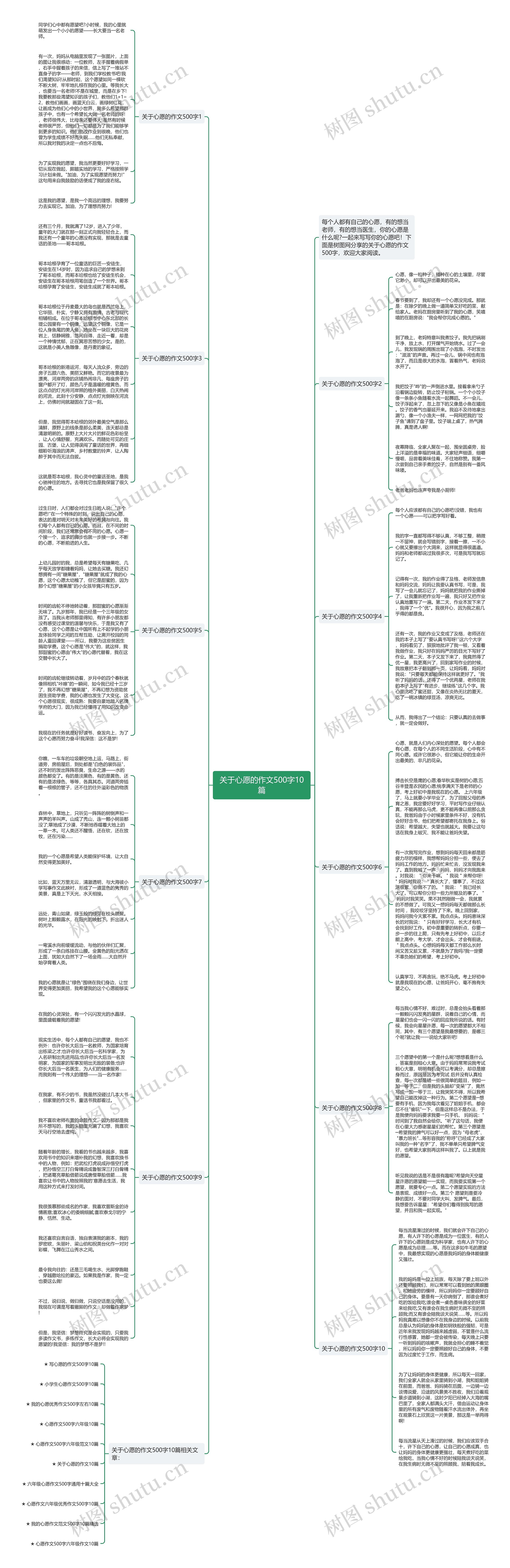 关于心愿的作文500字10篇思维导图