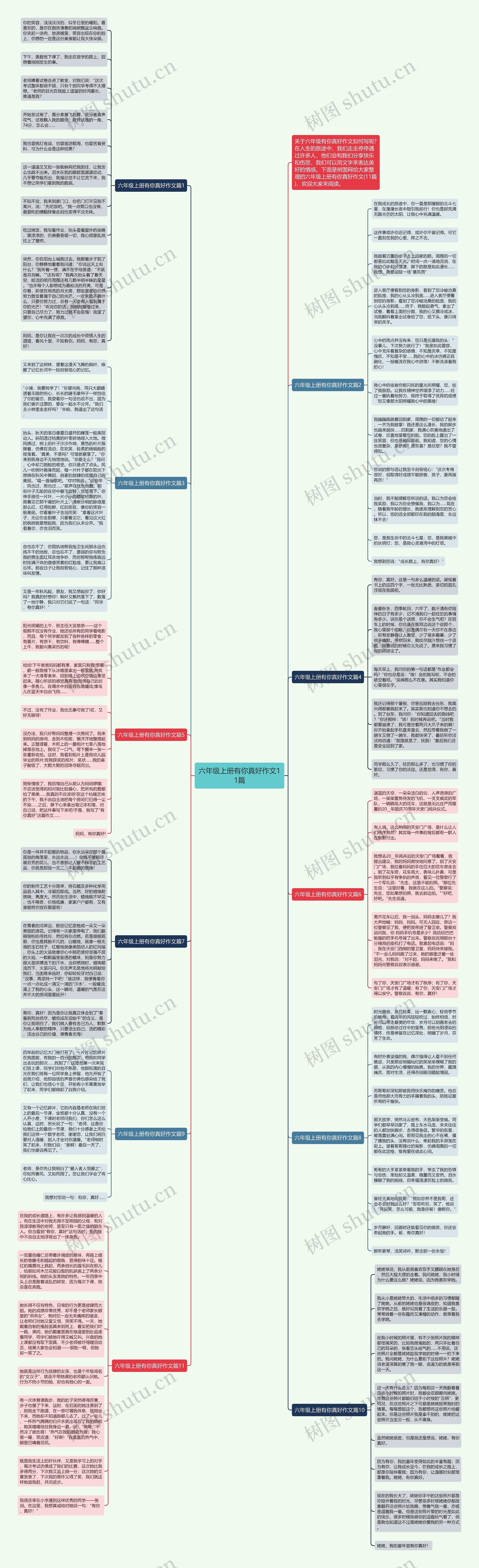 六年级上册有你真好作文11篇思维导图