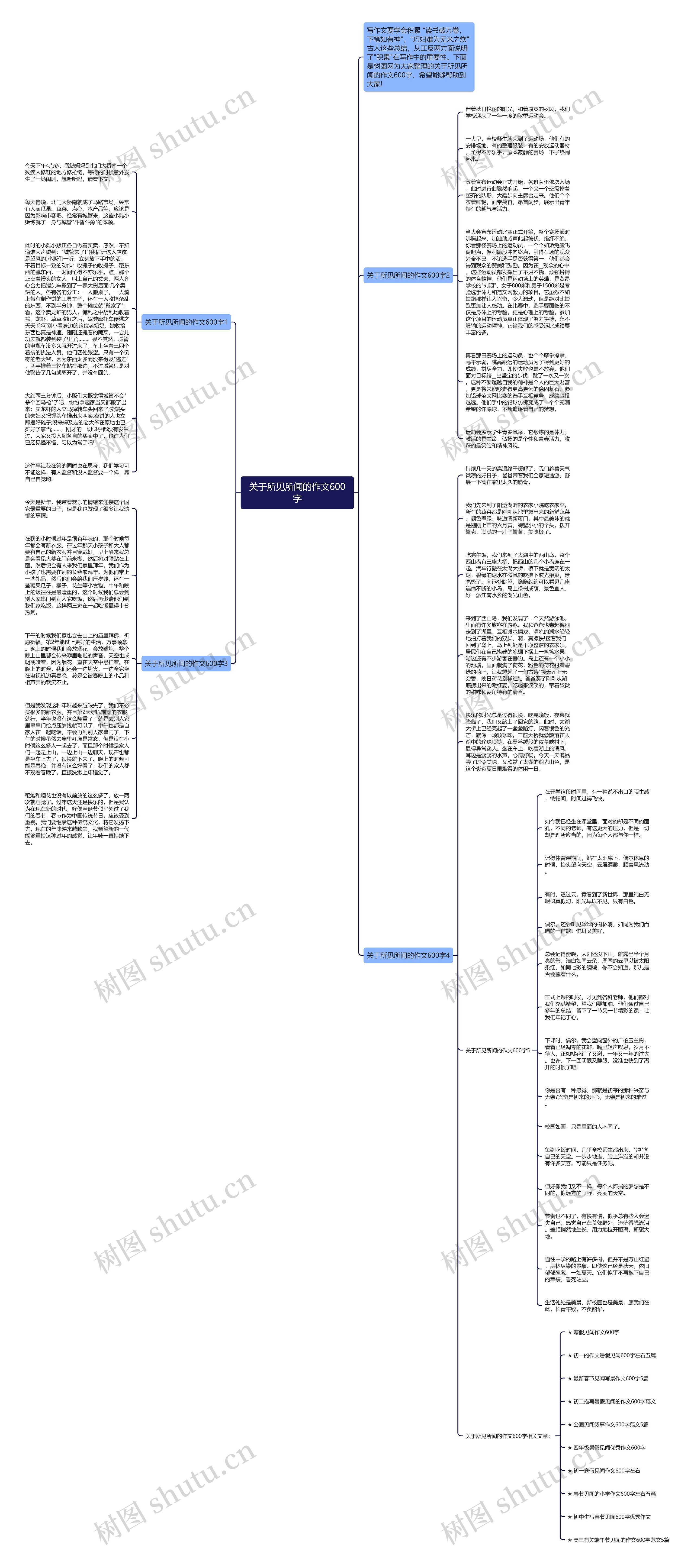 关于所见所闻的作文600字思维导图