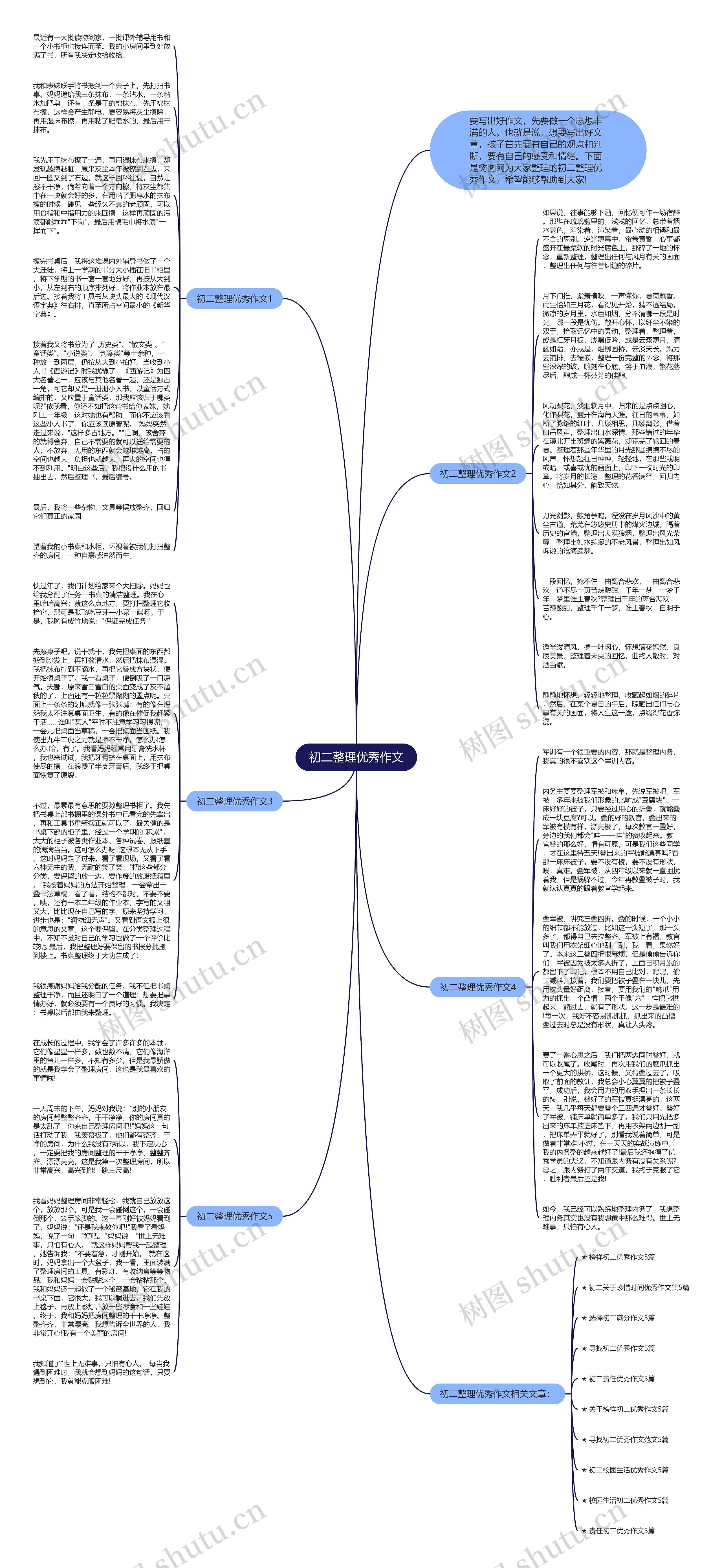 初二整理优秀作文思维导图