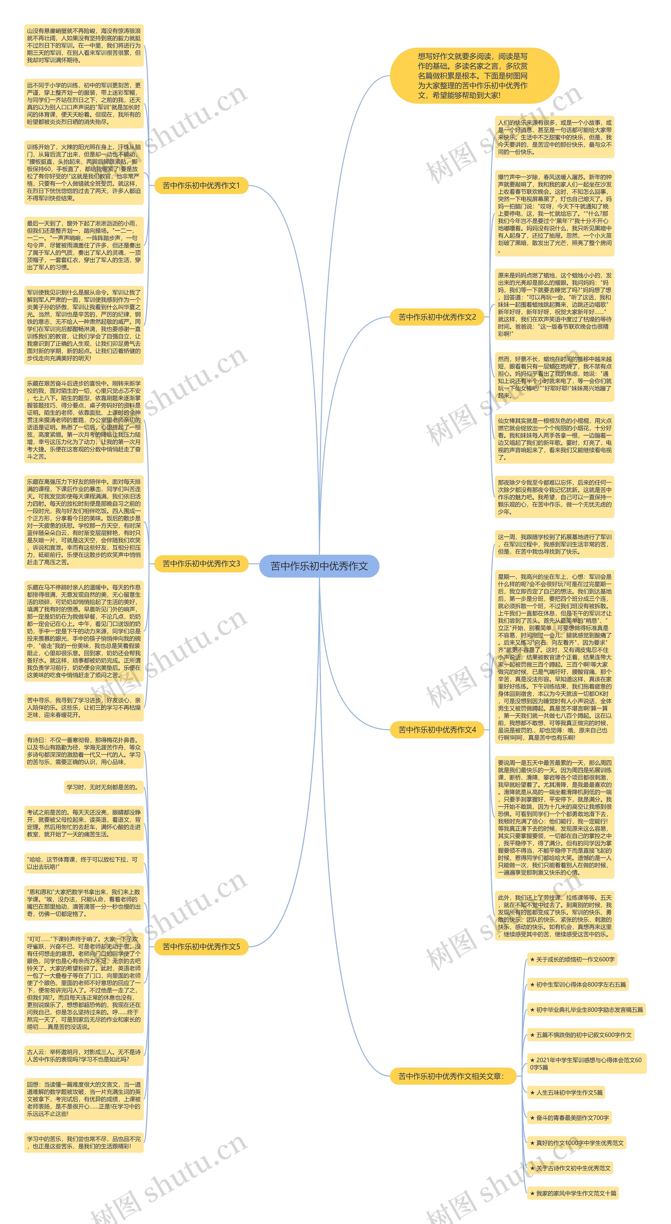 苦中作乐初中优秀作文思维导图