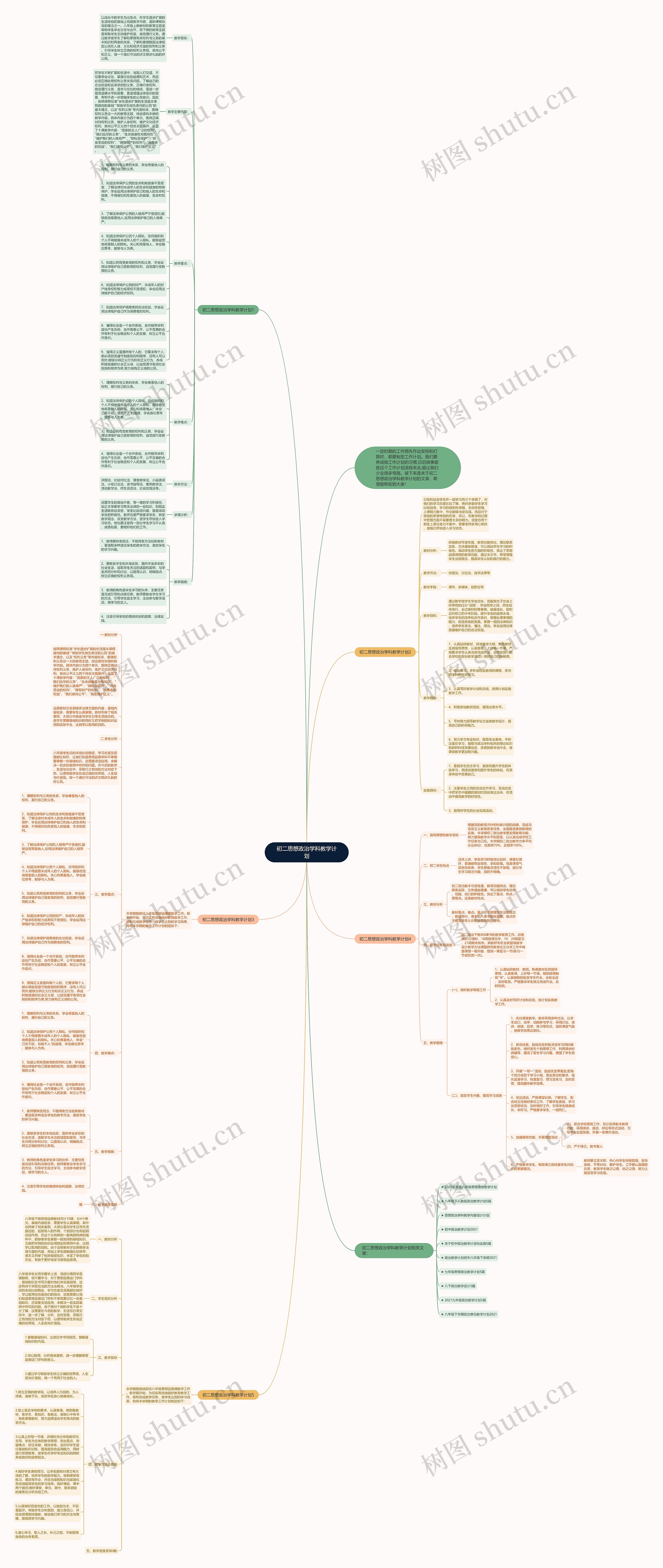 初二思想政治学科教学计划思维导图