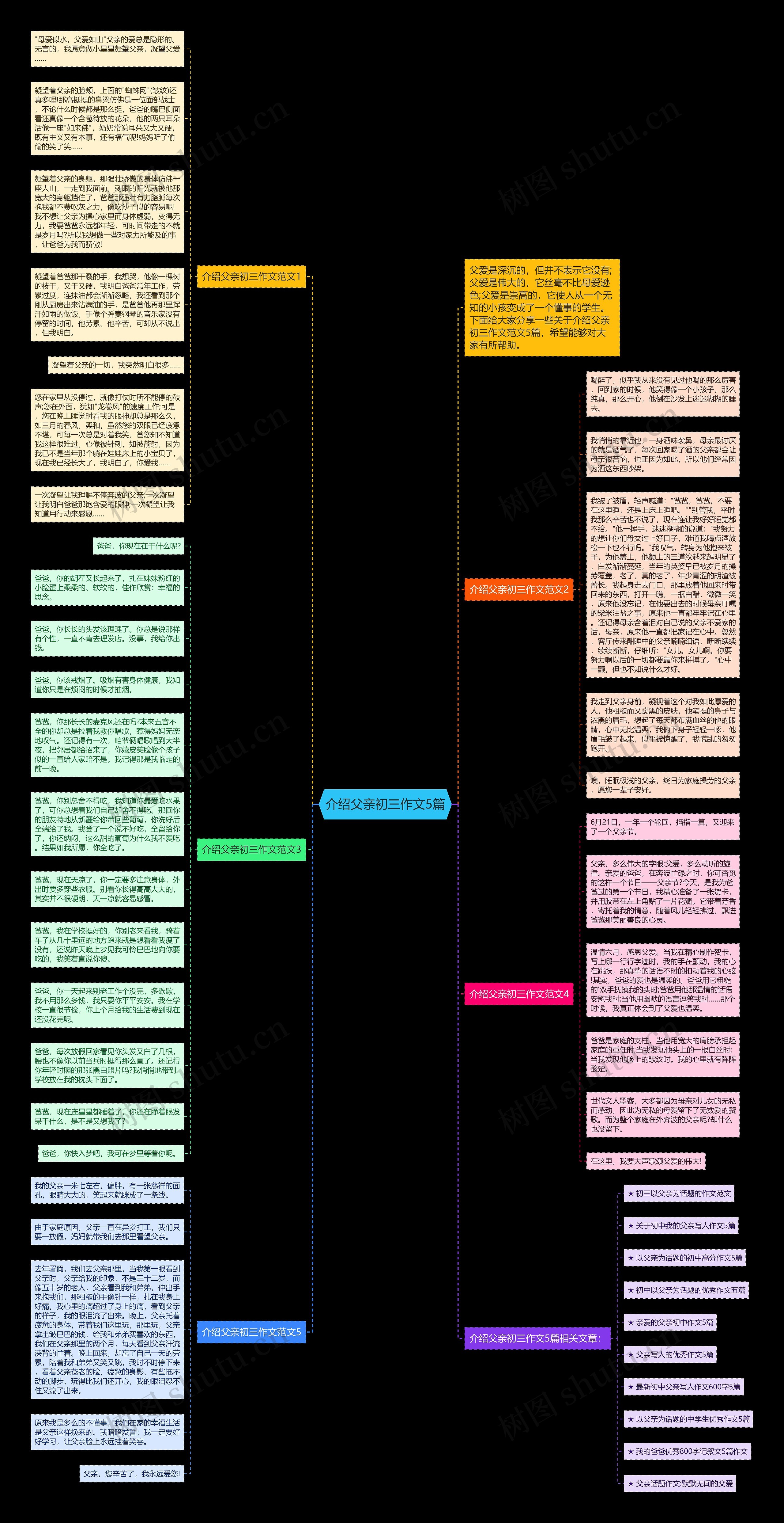 介绍父亲初三作文5篇思维导图