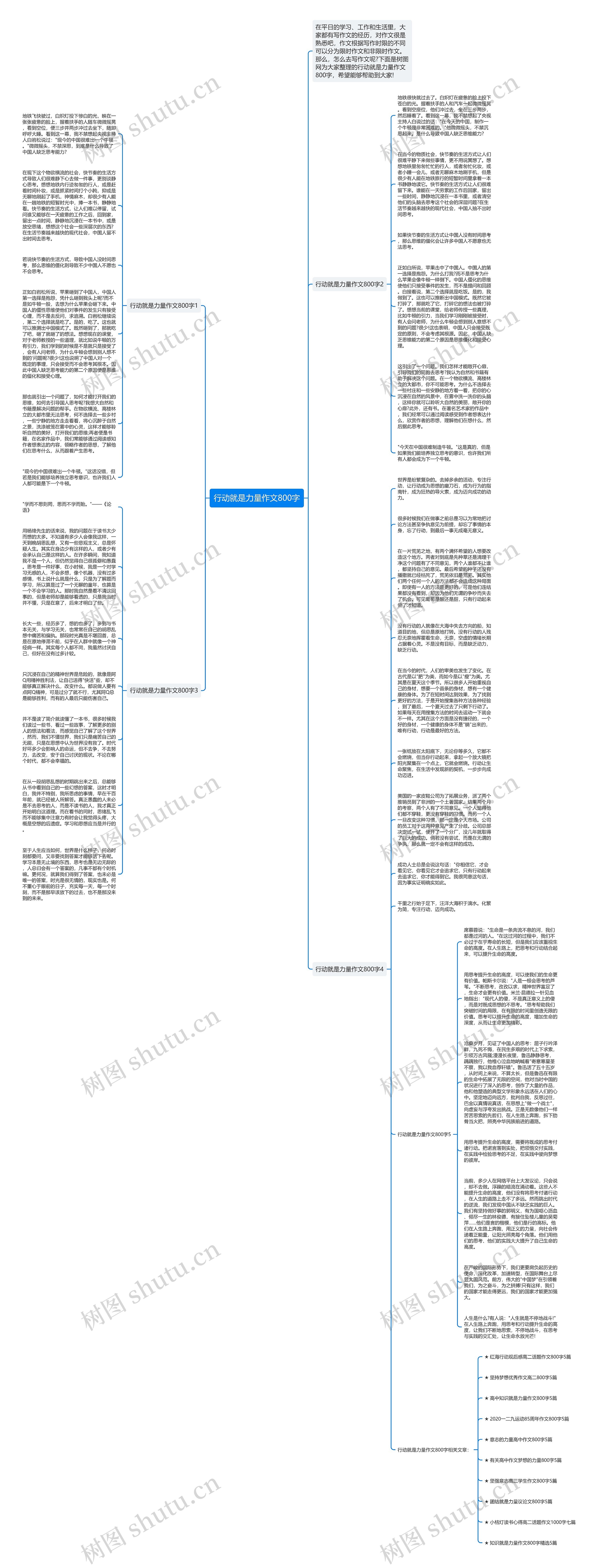 行动就是力量作文800字思维导图