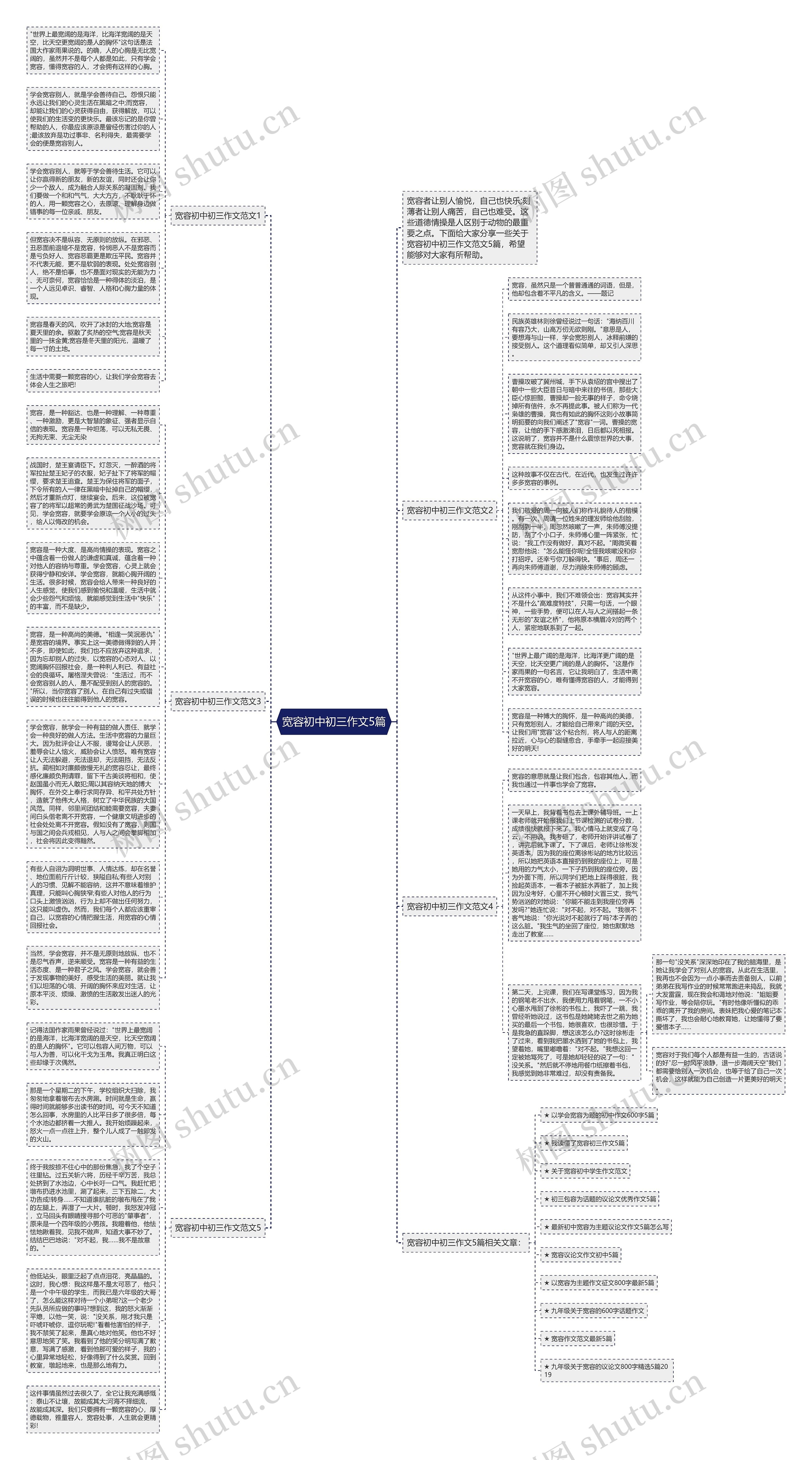 宽容初中初三作文5篇思维导图