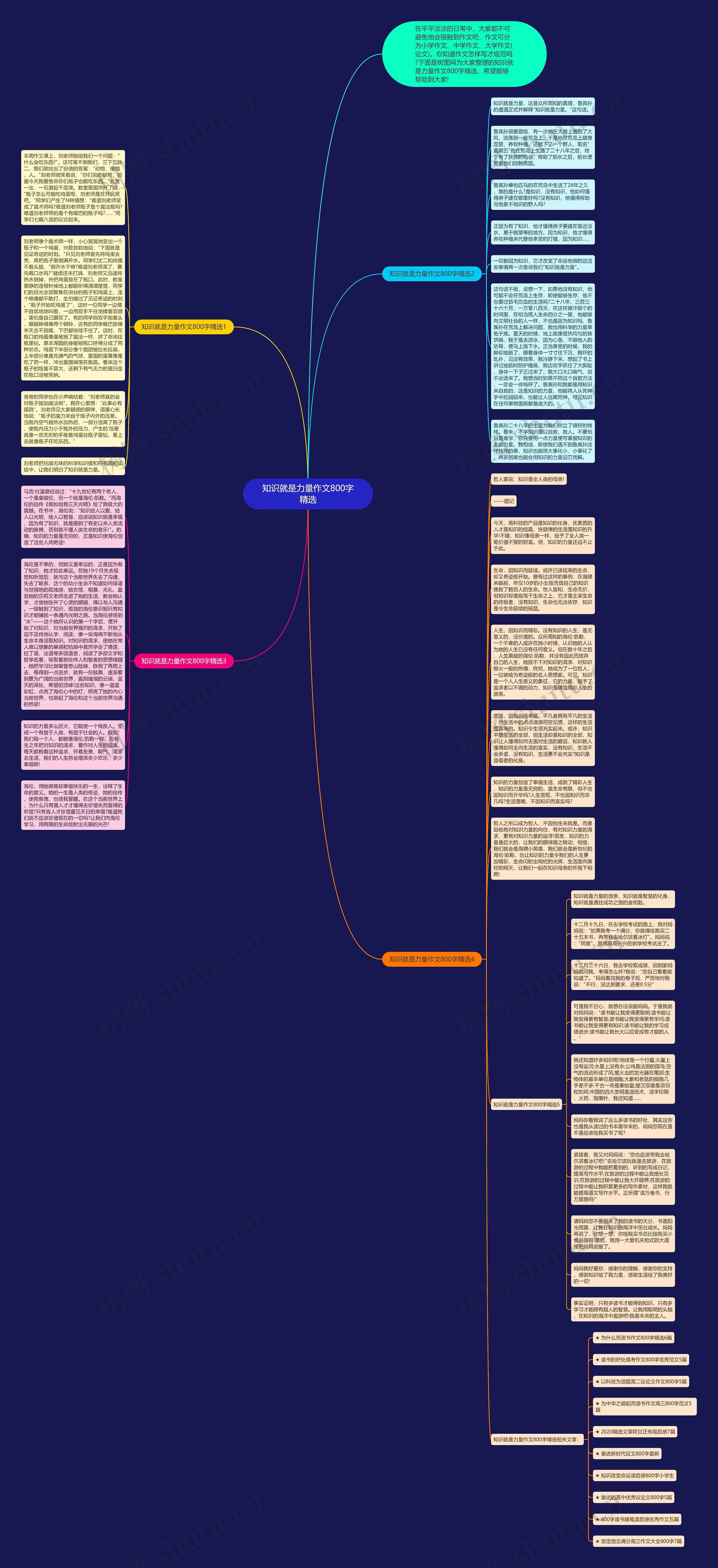 知识就是力量作文800字精选思维导图