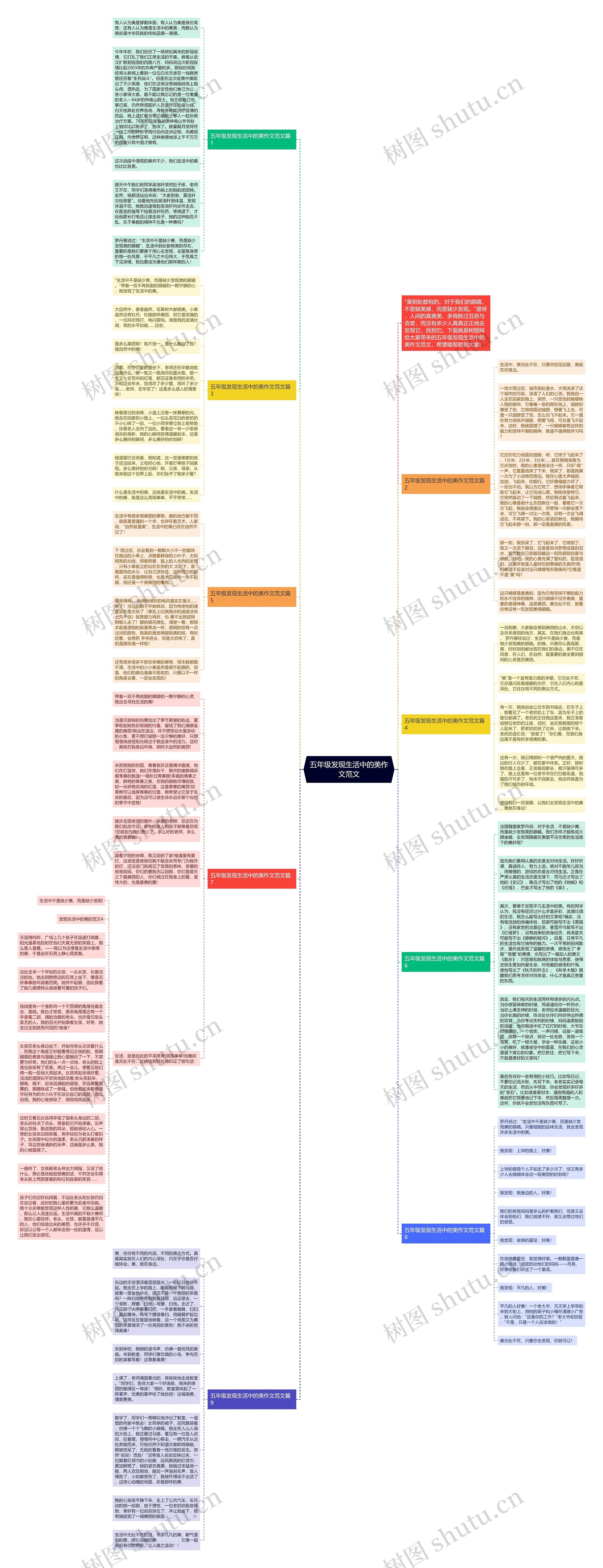 五年级发现生活中的美作文范文思维导图
