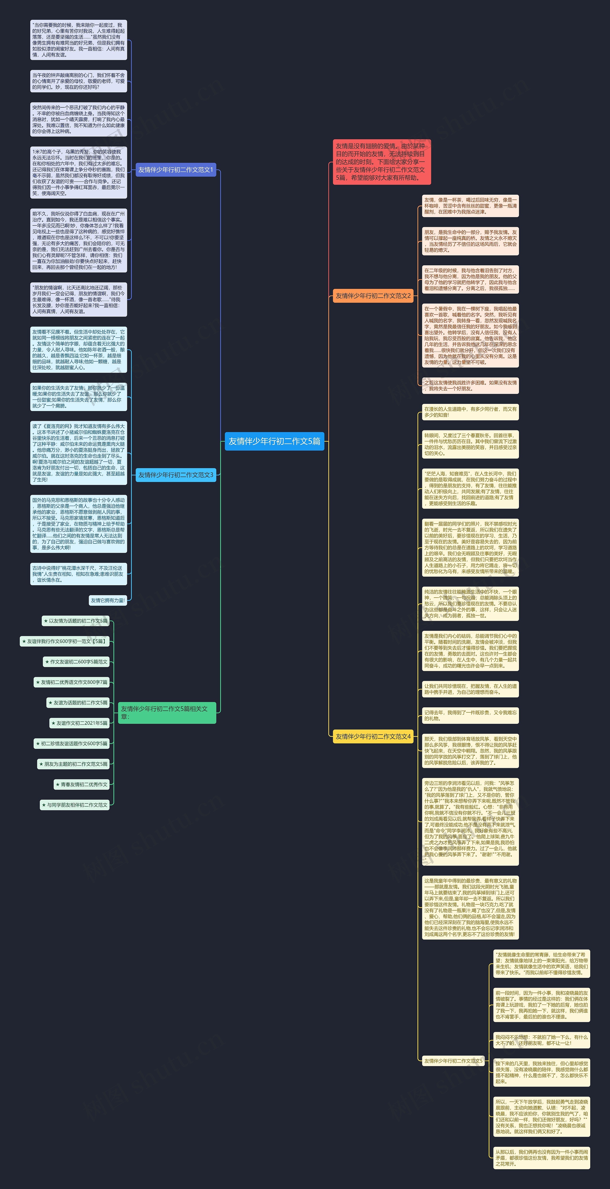 友情伴少年行初二作文5篇思维导图