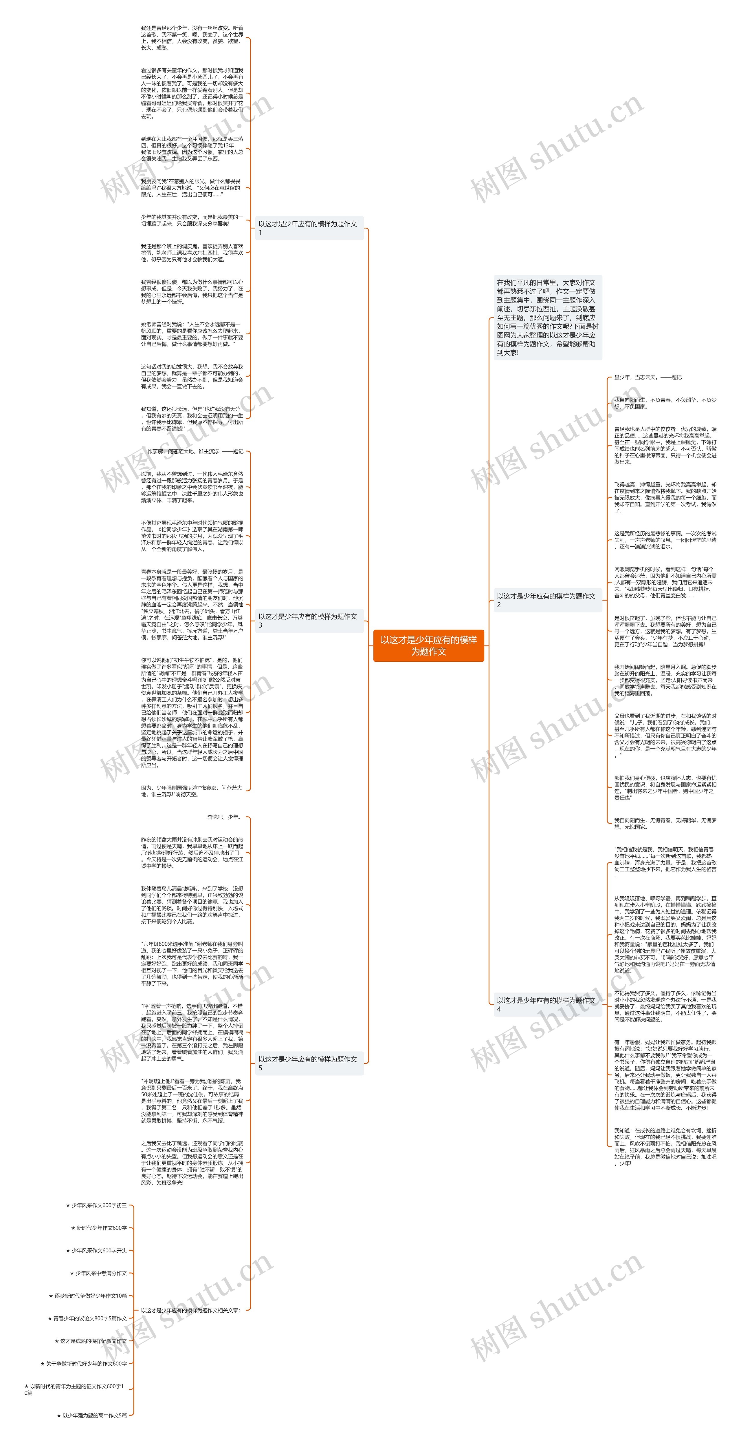 以这才是少年应有的模样为题作文思维导图