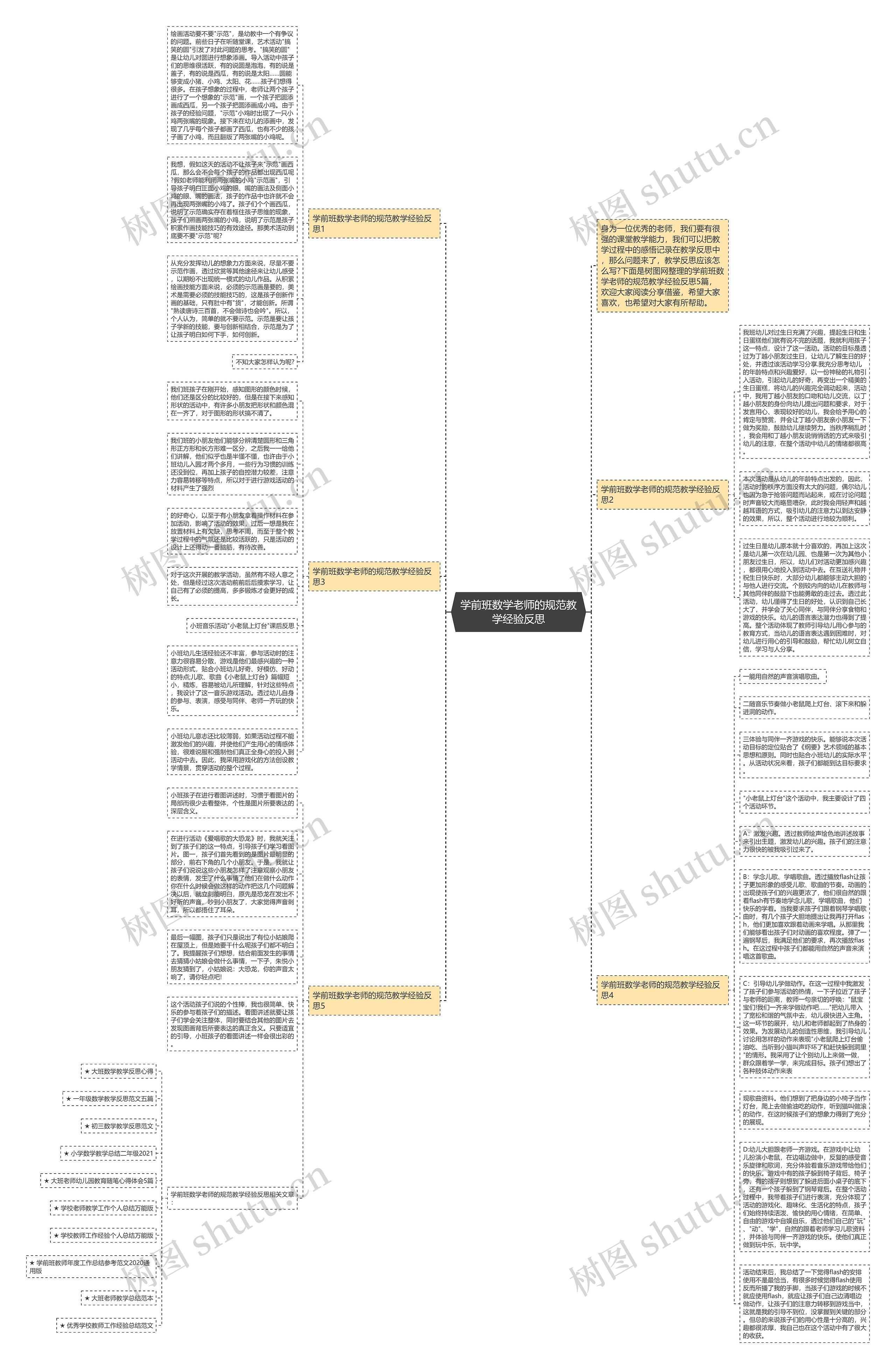 学前班数学老师的规范教学经验反思思维导图