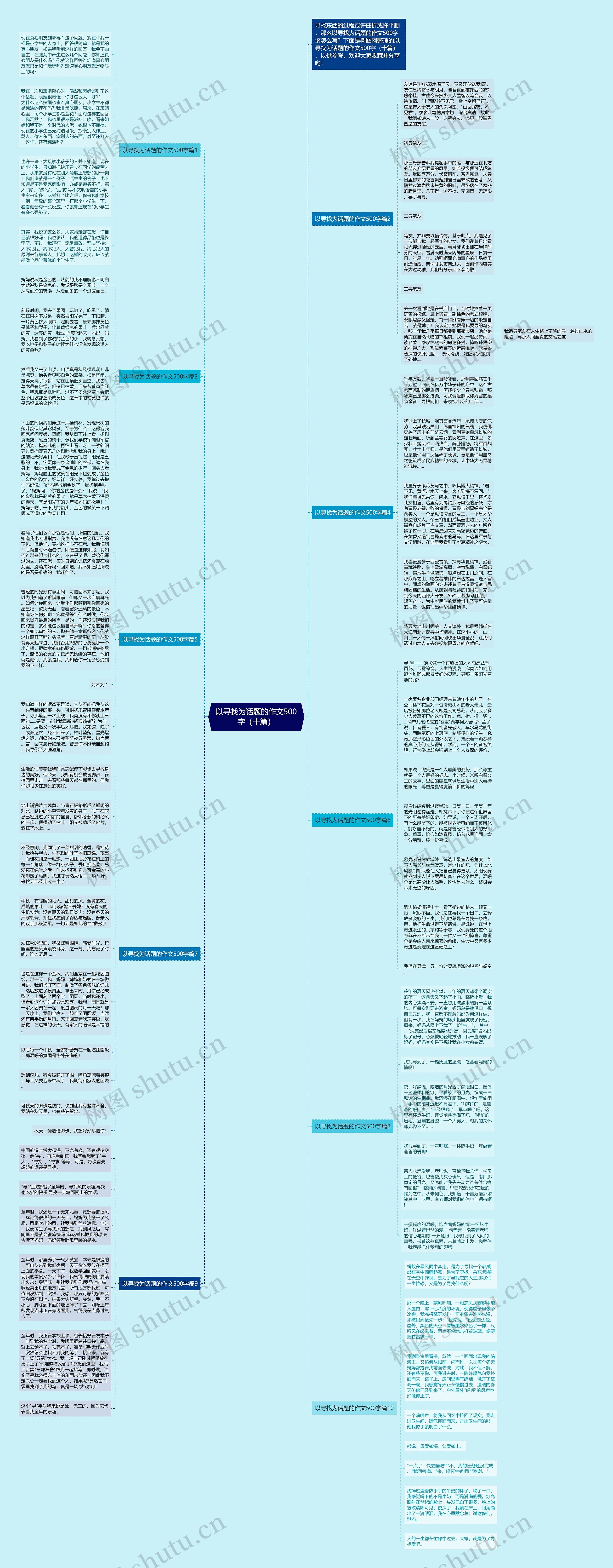 以寻找为话题的作文500字（十篇）思维导图