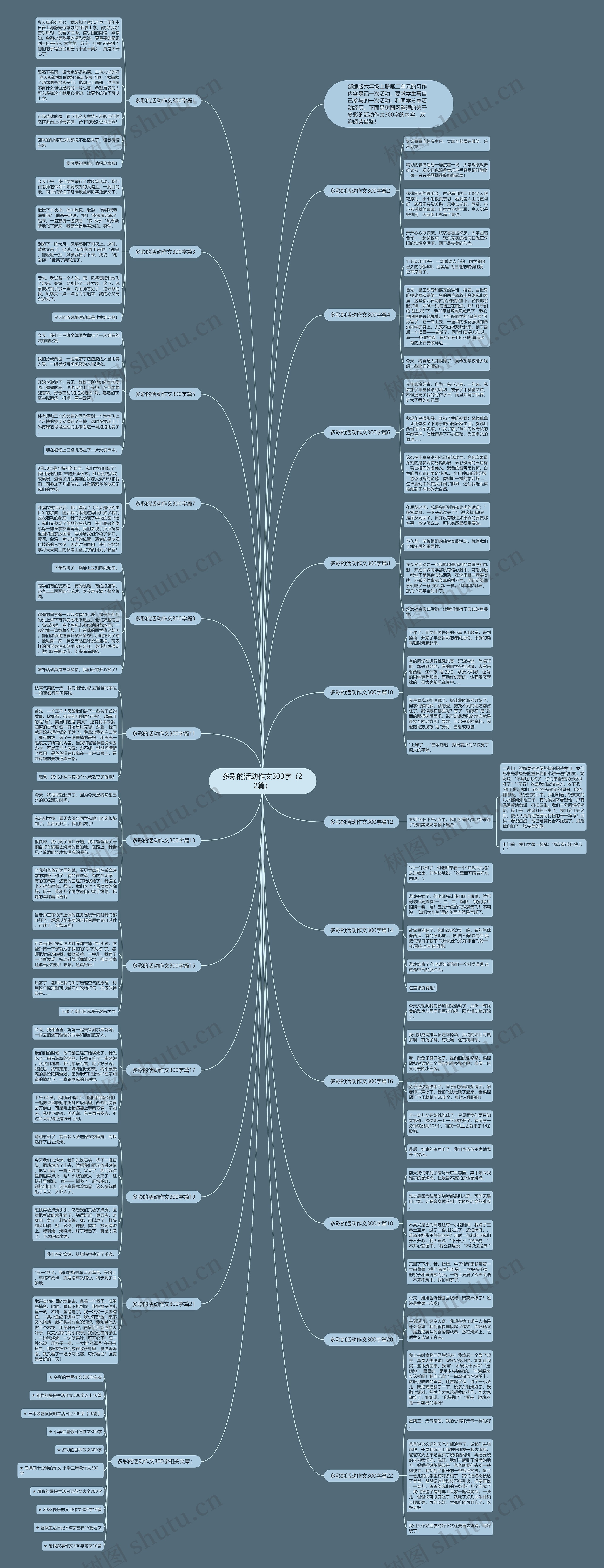 多彩的活动作文300字（22篇）思维导图