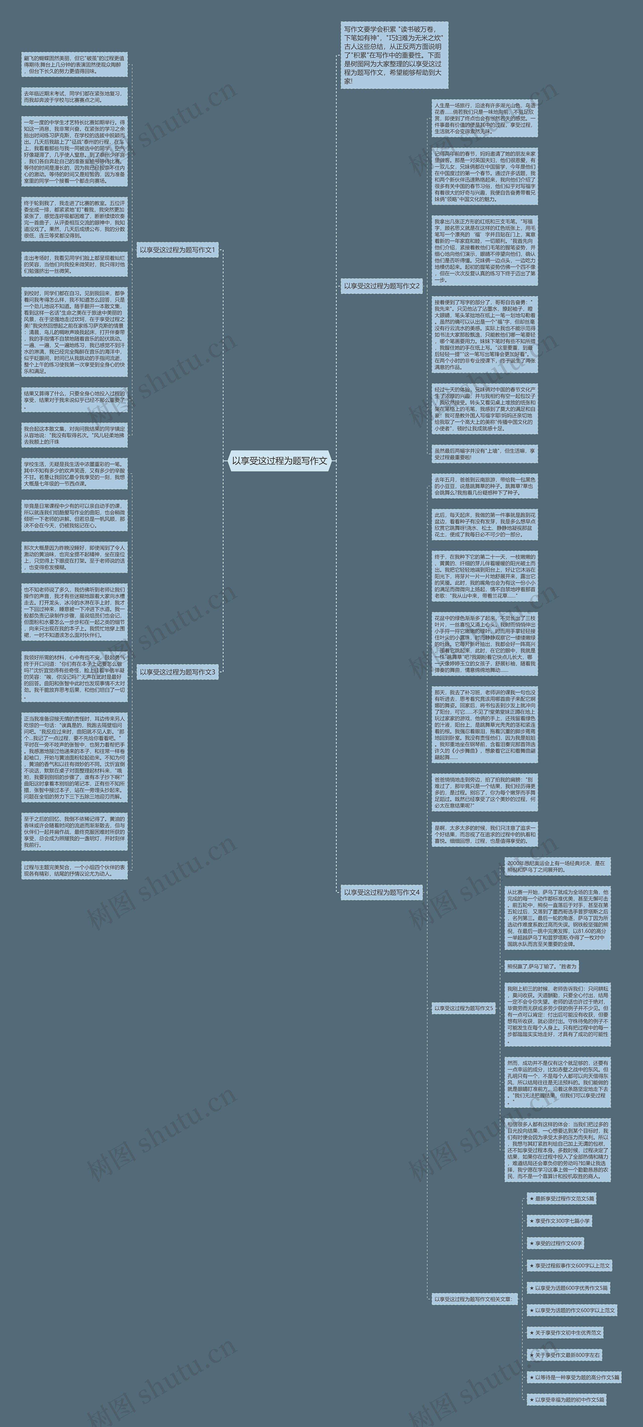 以享受这过程为题写作文思维导图