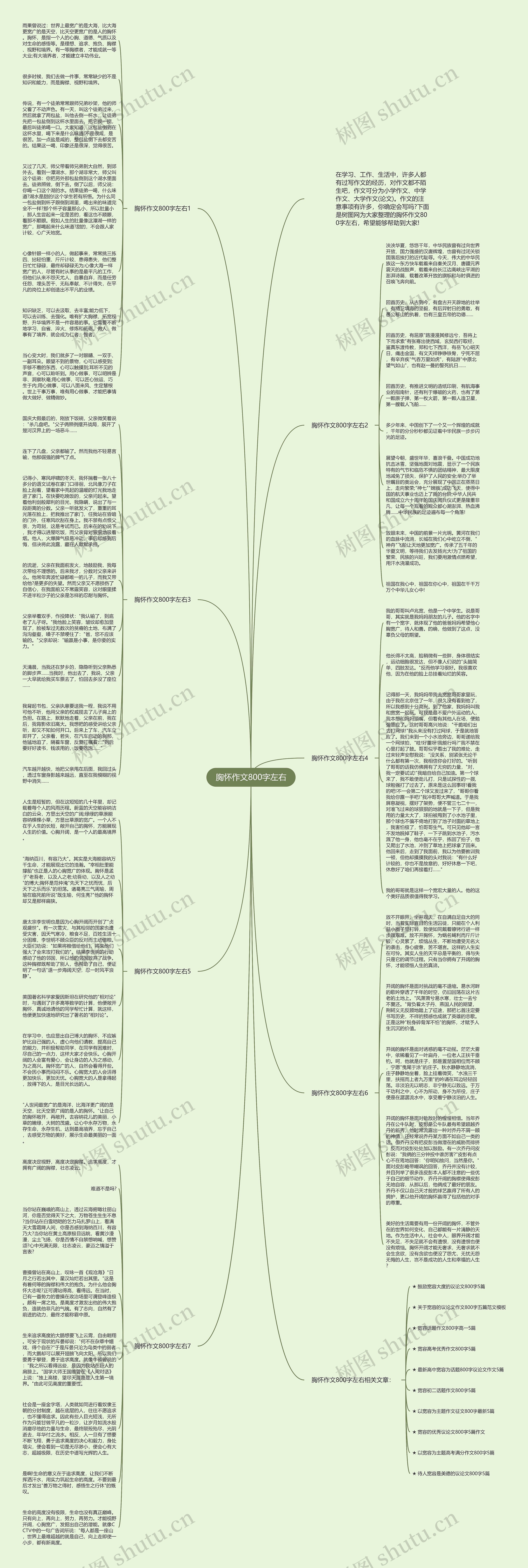 胸怀作文800字左右思维导图