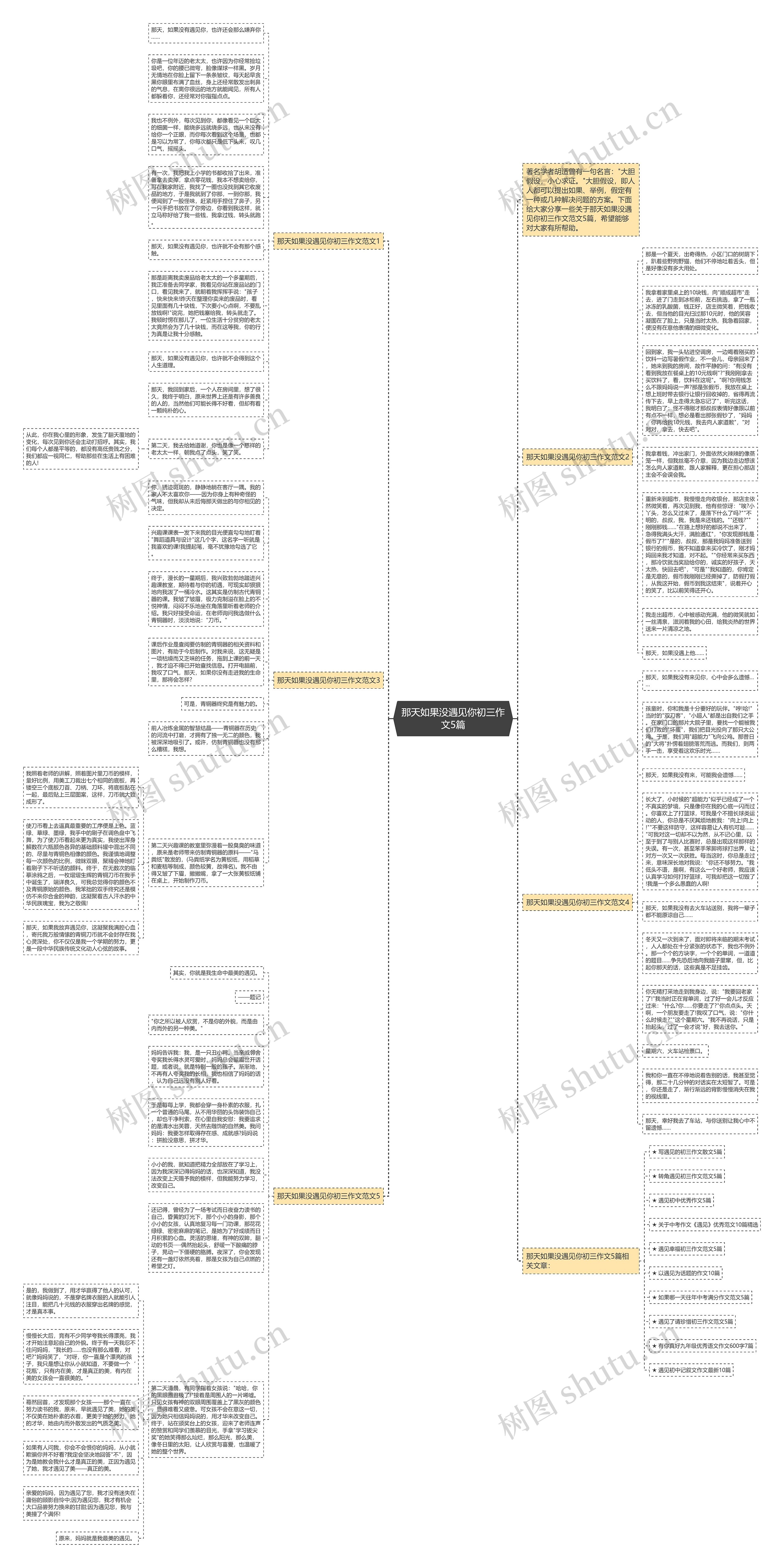 那天如果没遇见你初三作文5篇思维导图