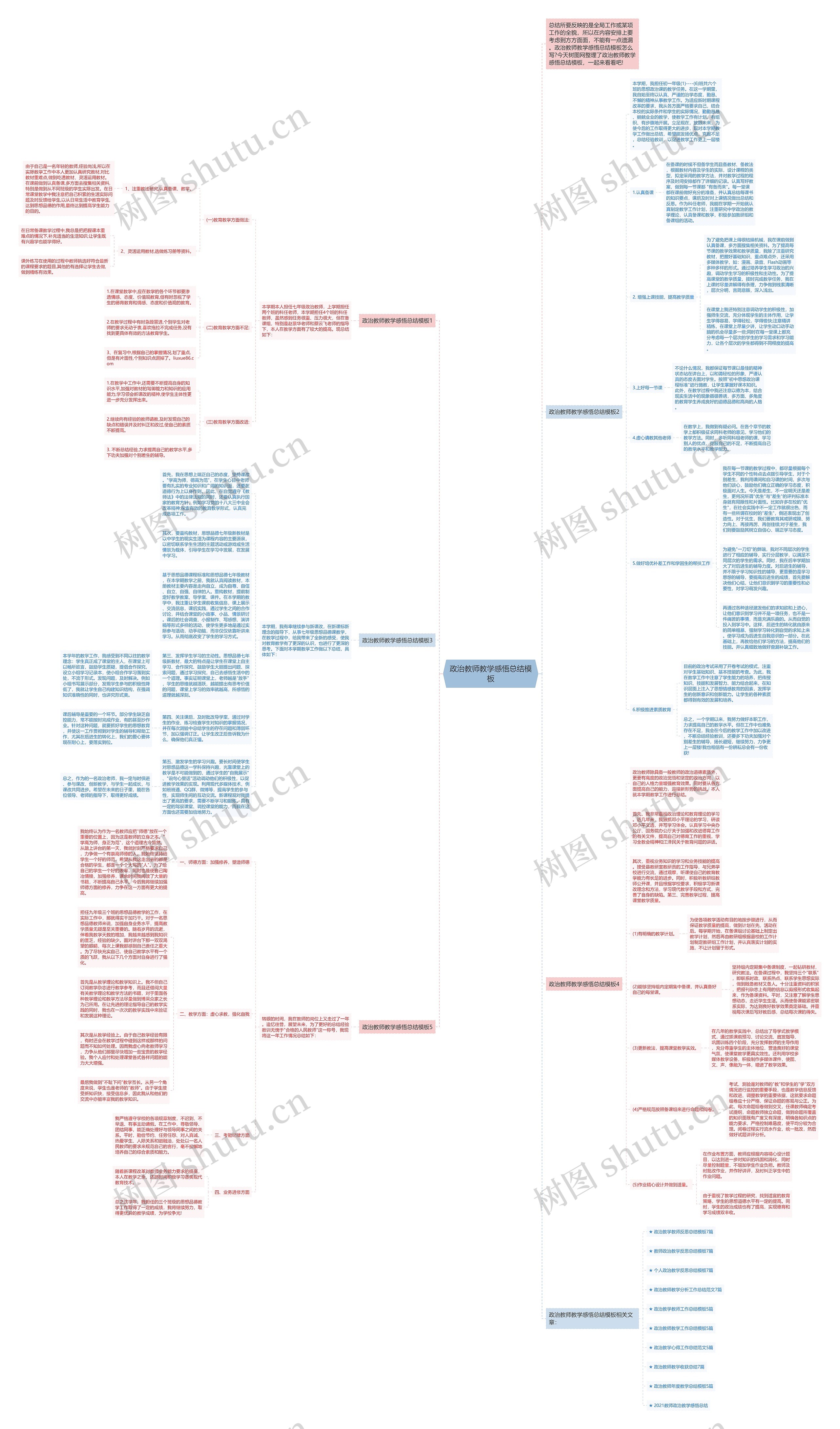 政治教师教学感悟总结思维导图