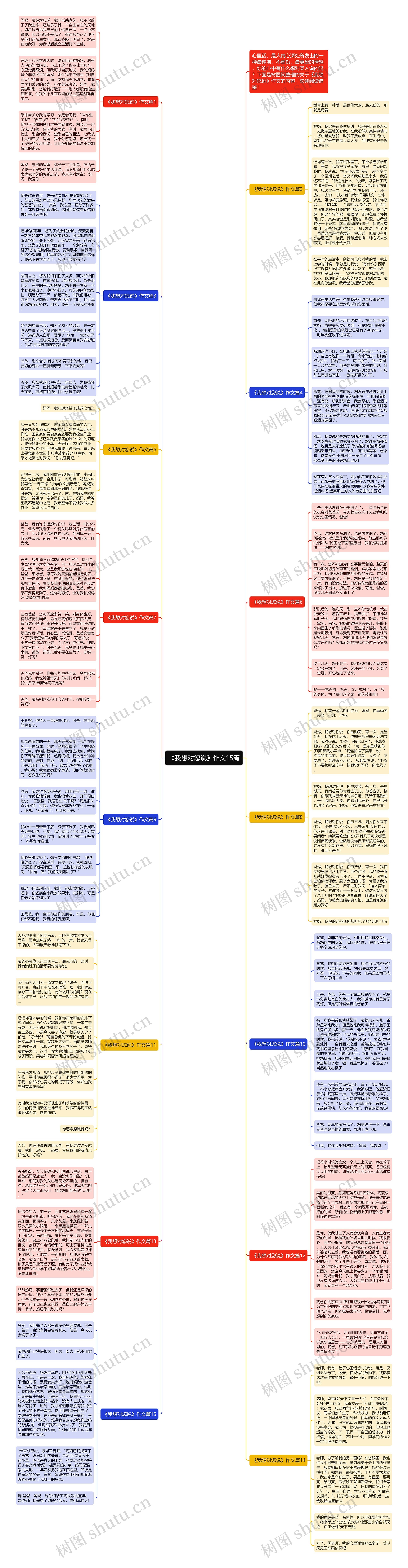 《我想对您说》作文15篇思维导图