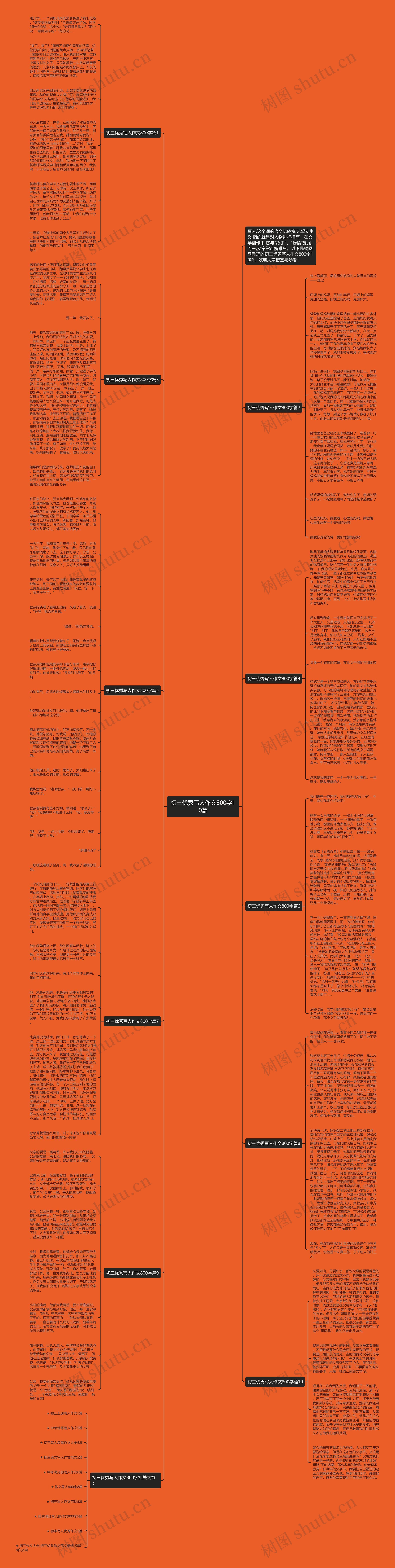 初三优秀写人作文800字10篇思维导图