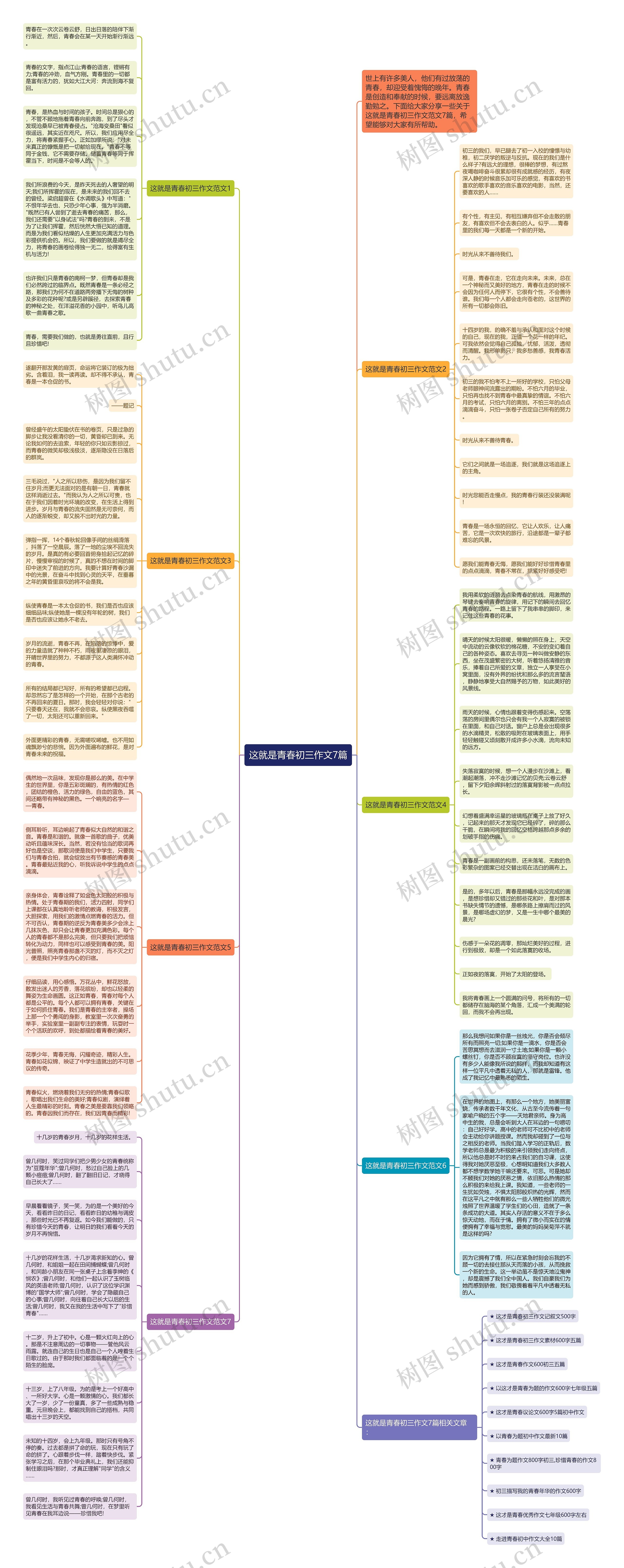 这就是青春初三作文7篇思维导图