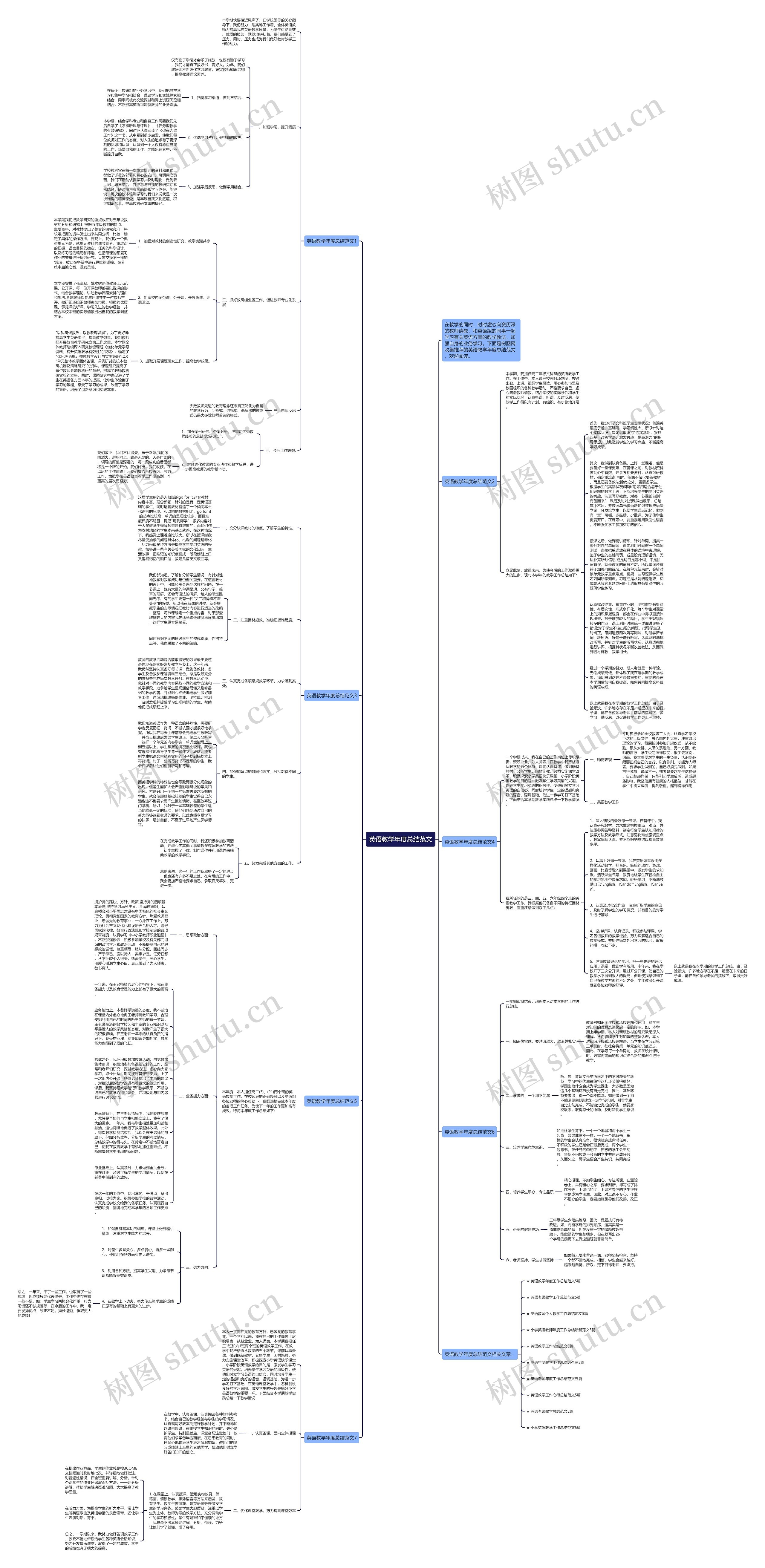英语教学年度总结范文思维导图