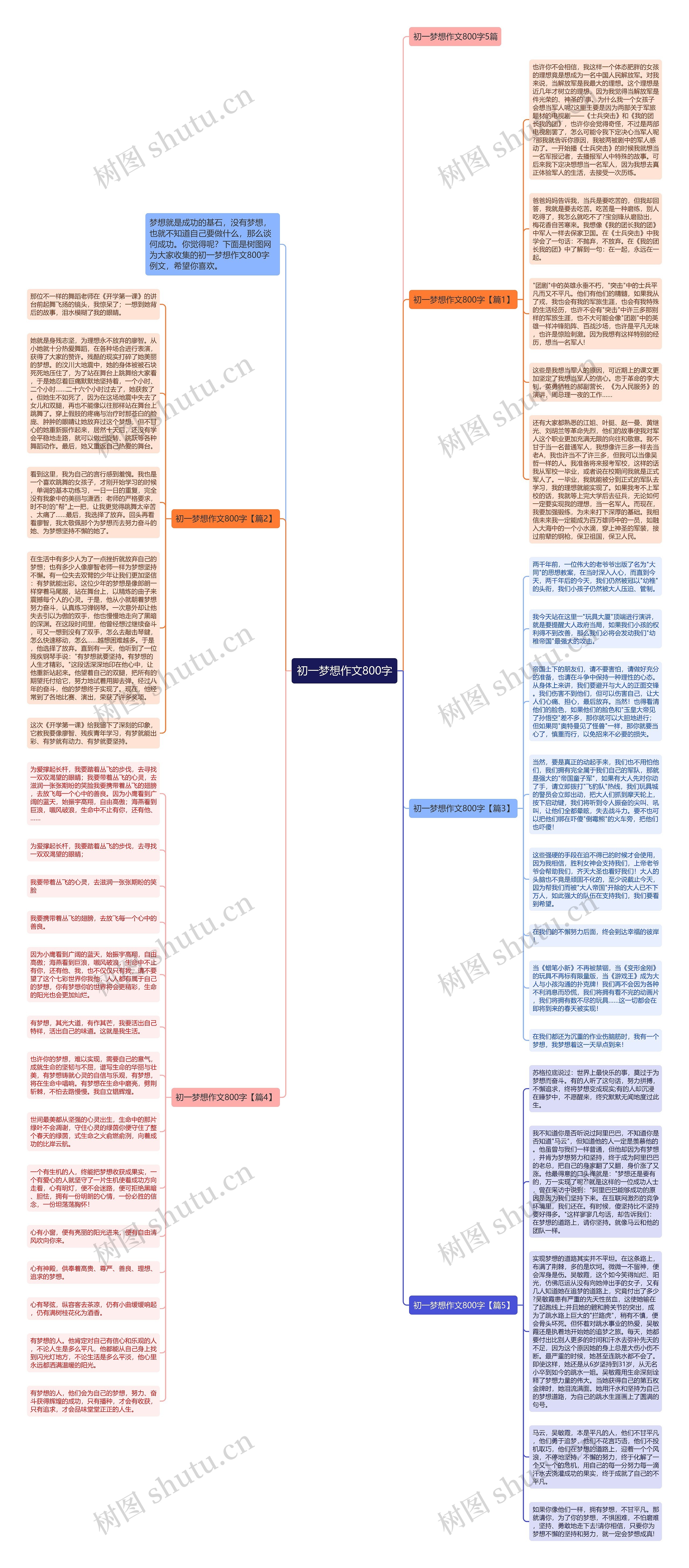 初一梦想作文800字思维导图