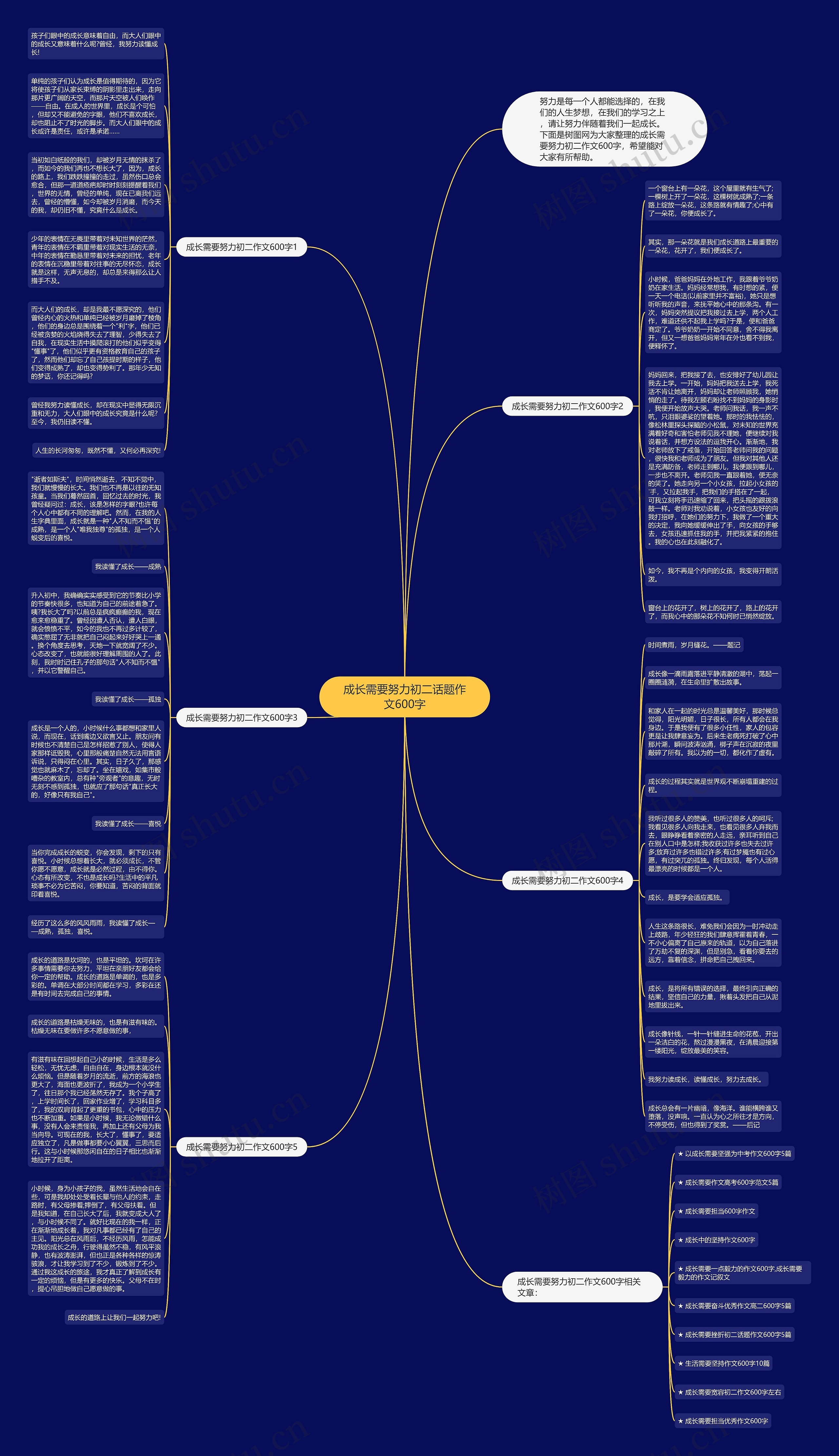 成长需要努力初二话题作文600字思维导图
