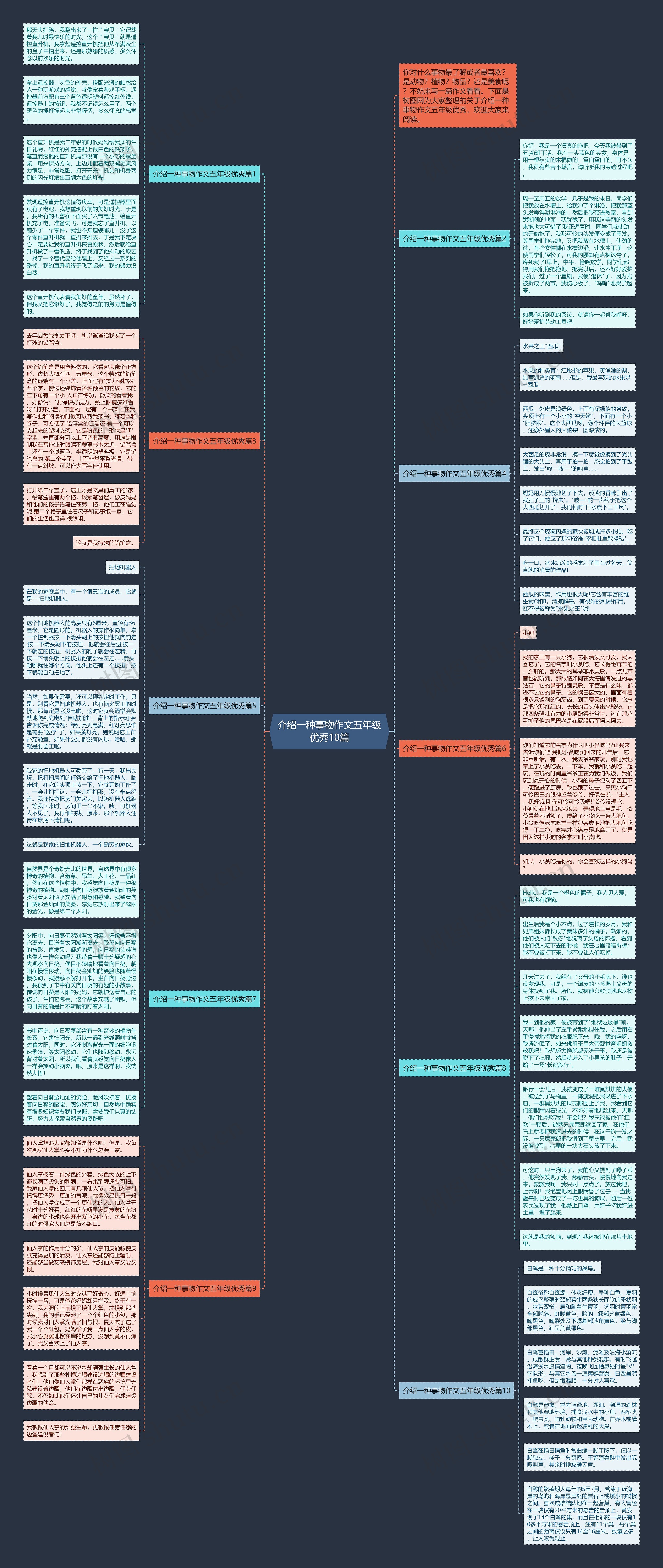 介绍一种事物作文五年级优秀10篇思维导图