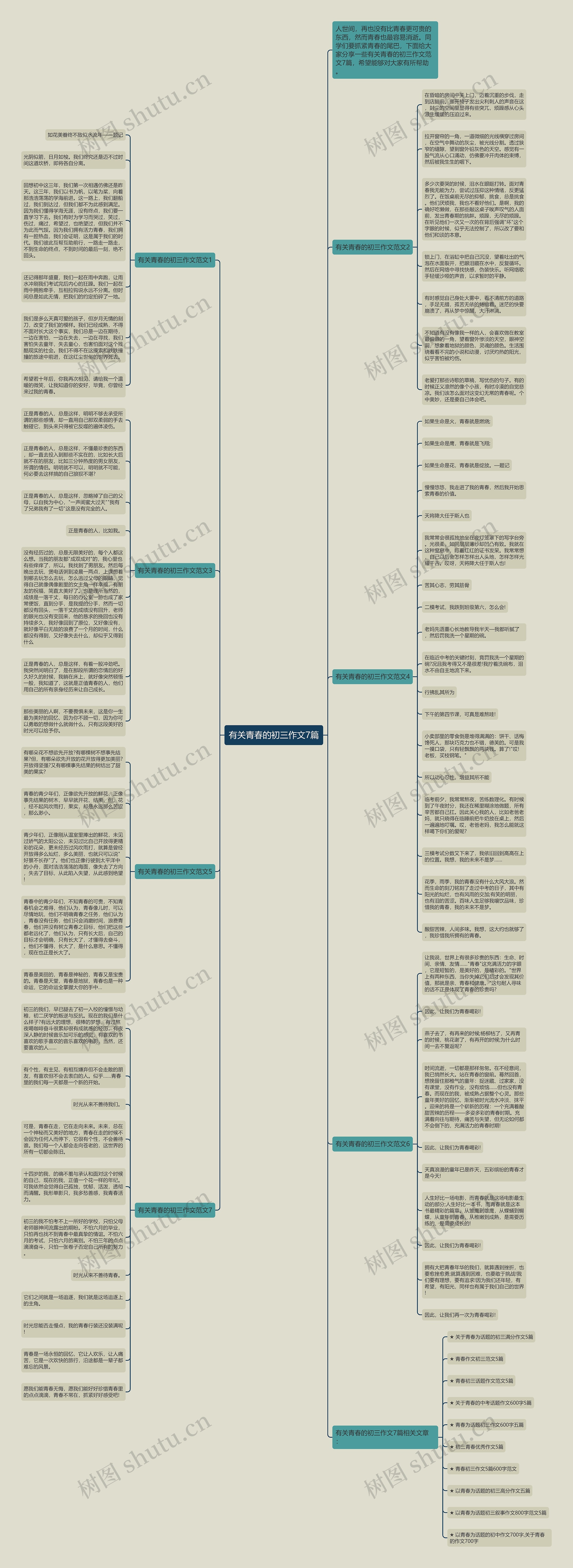 有关青春的初三作文7篇思维导图