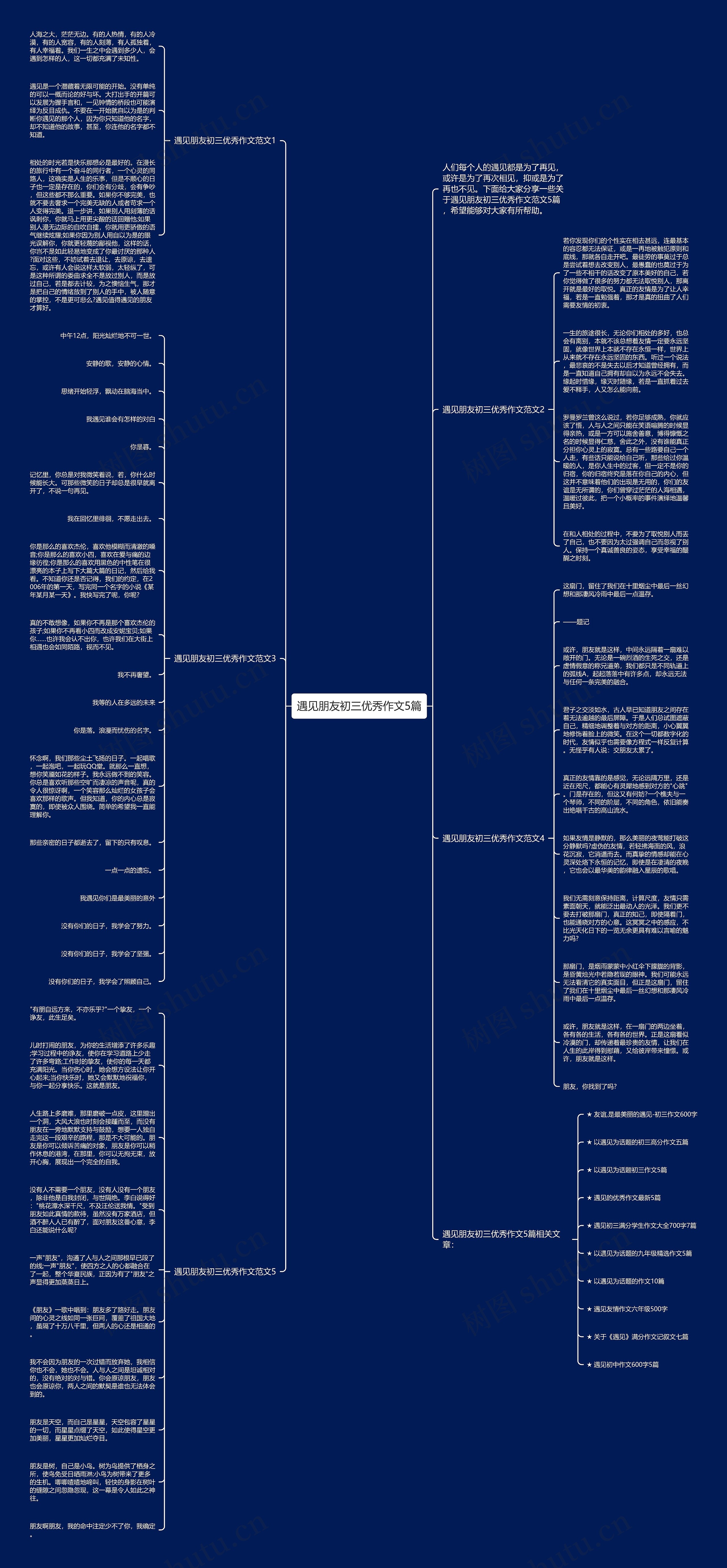 遇见朋友初三优秀作文5篇思维导图