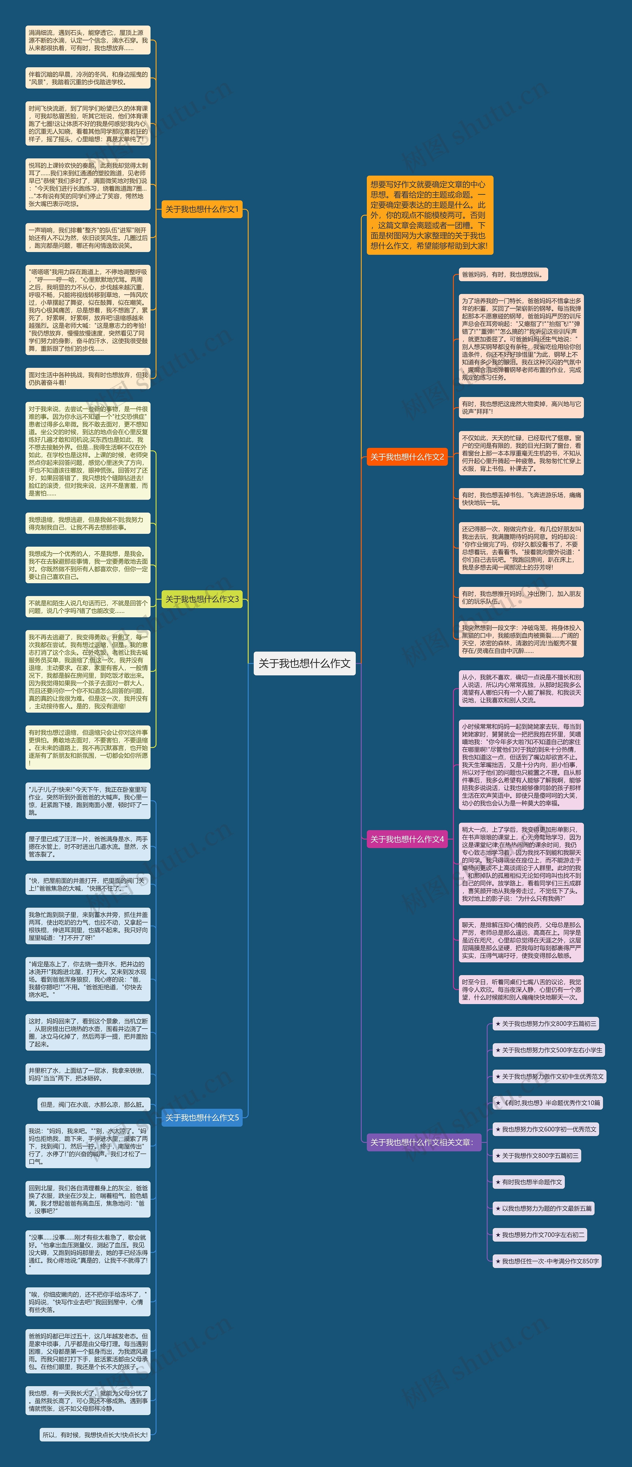 关于我也想什么作文思维导图