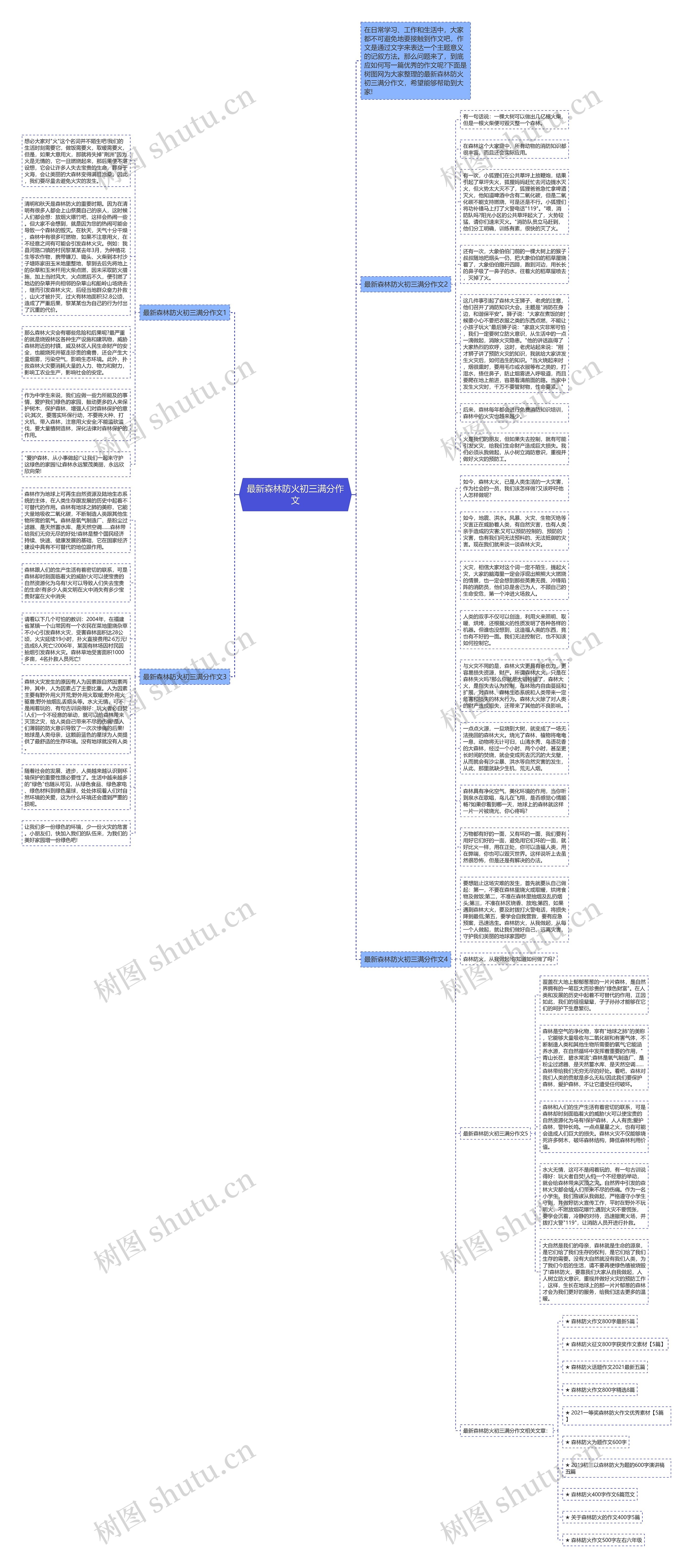 最新森林防火初三满分作文思维导图
