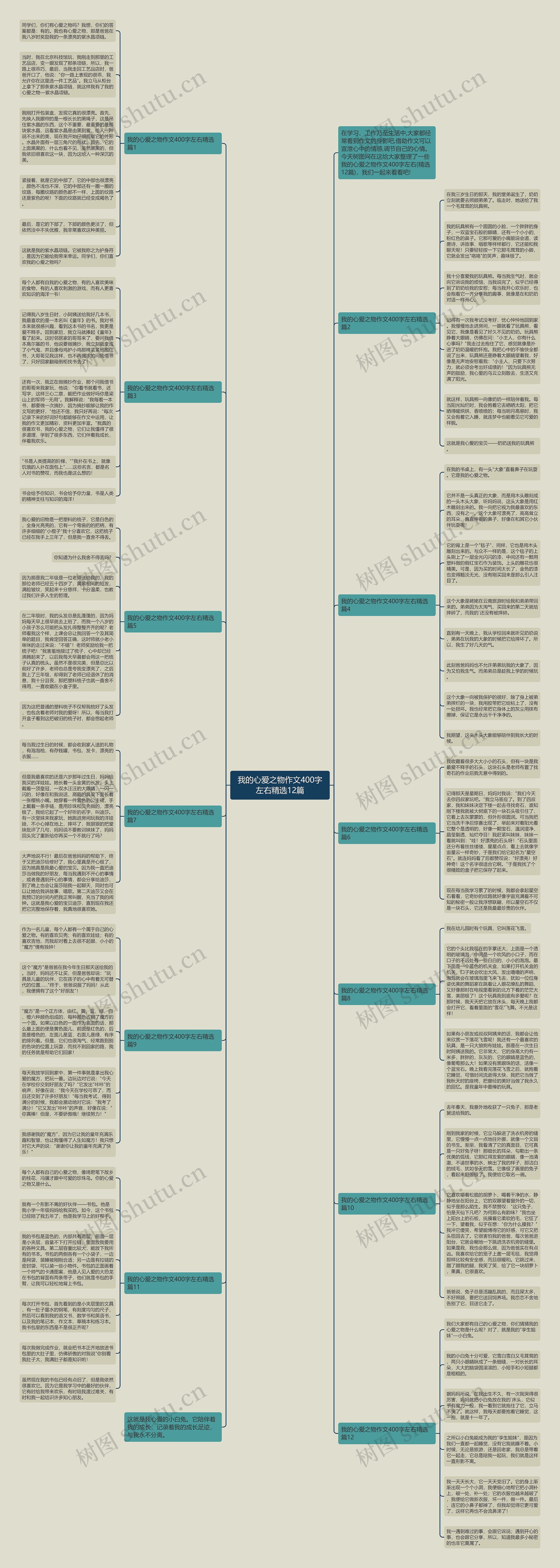 我的心爱之物作文400字左右精选12篇思维导图
