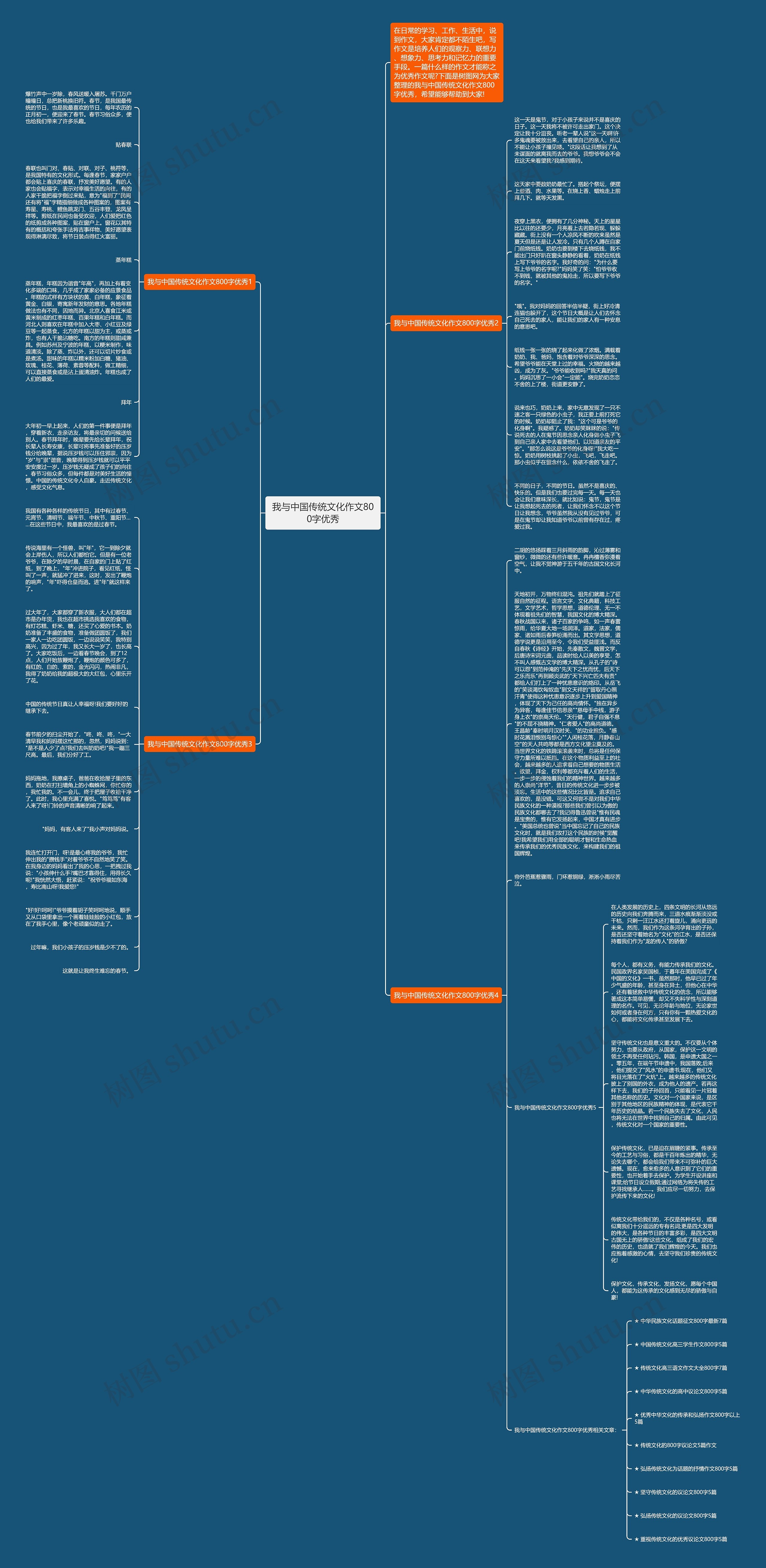 我与中国传统文化作文800字优秀思维导图