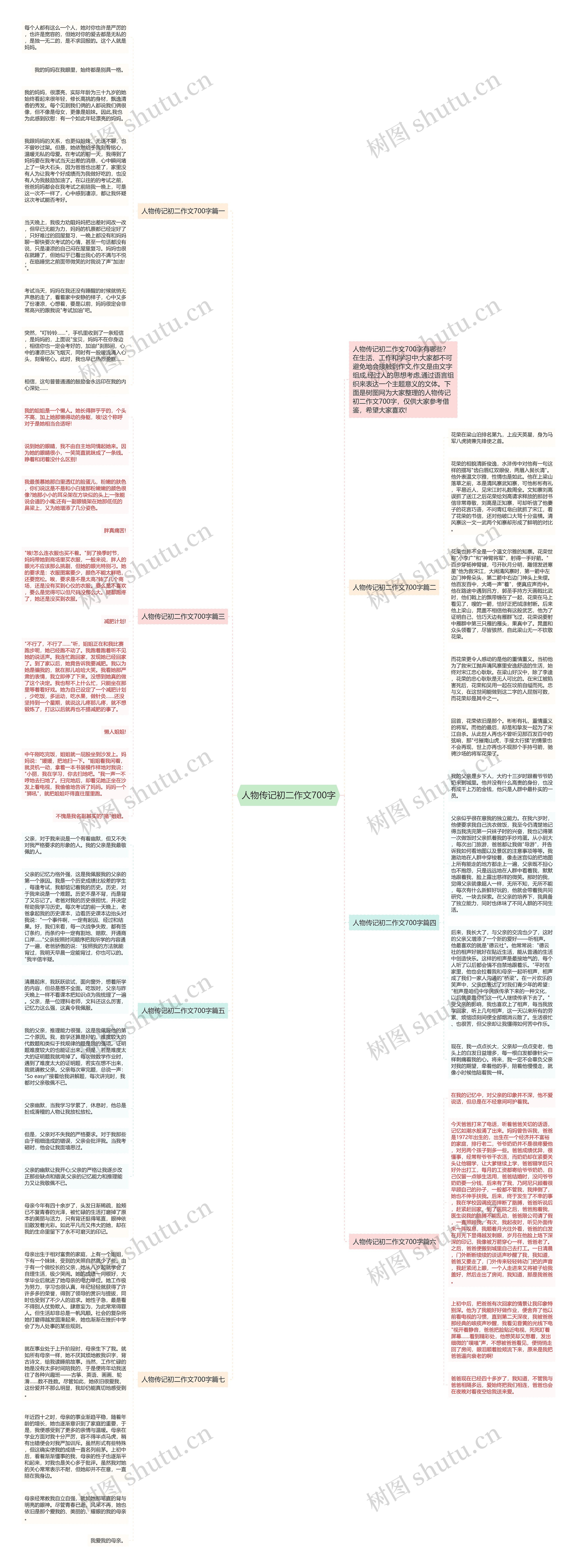 人物传记初二作文700字思维导图