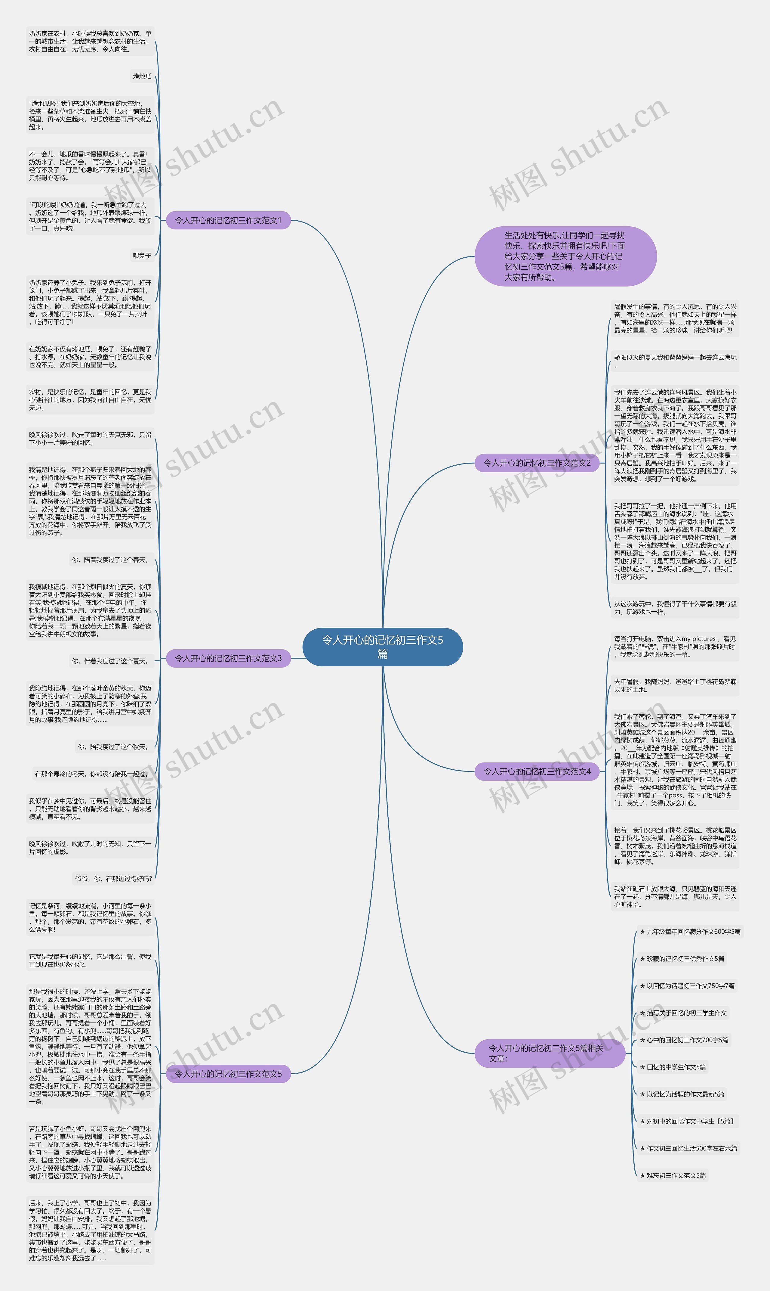 令人开心的记忆初三作文5篇思维导图