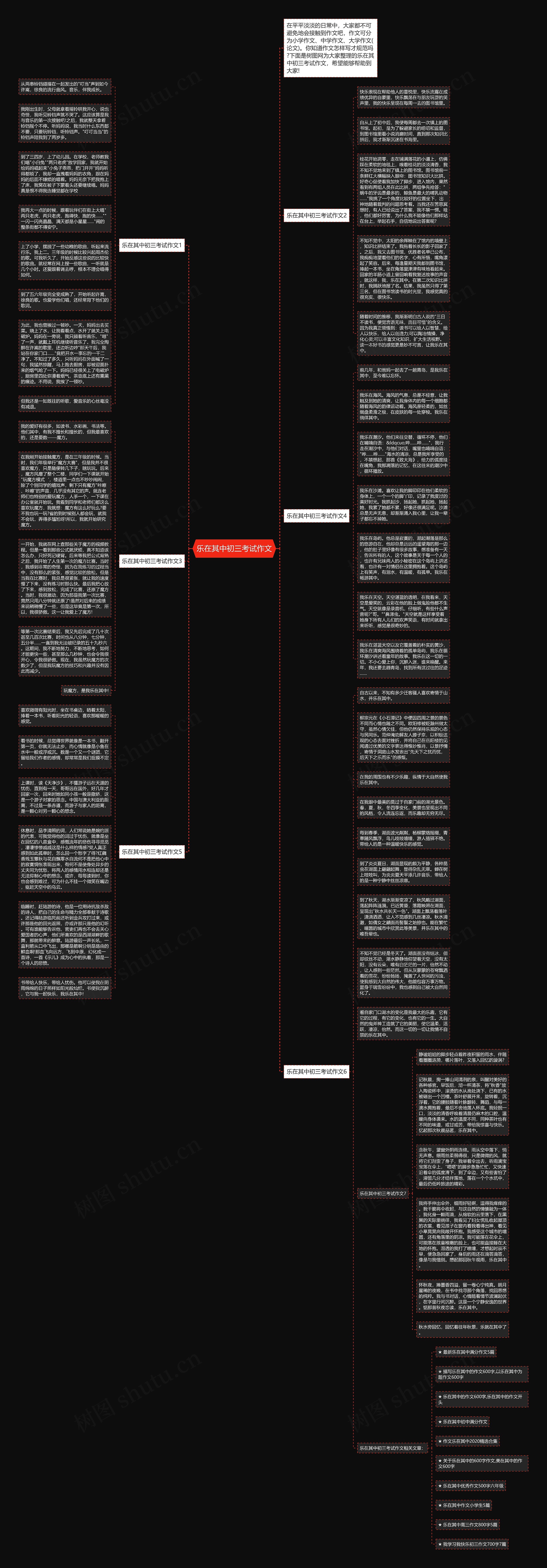 乐在其中初三考试作文思维导图