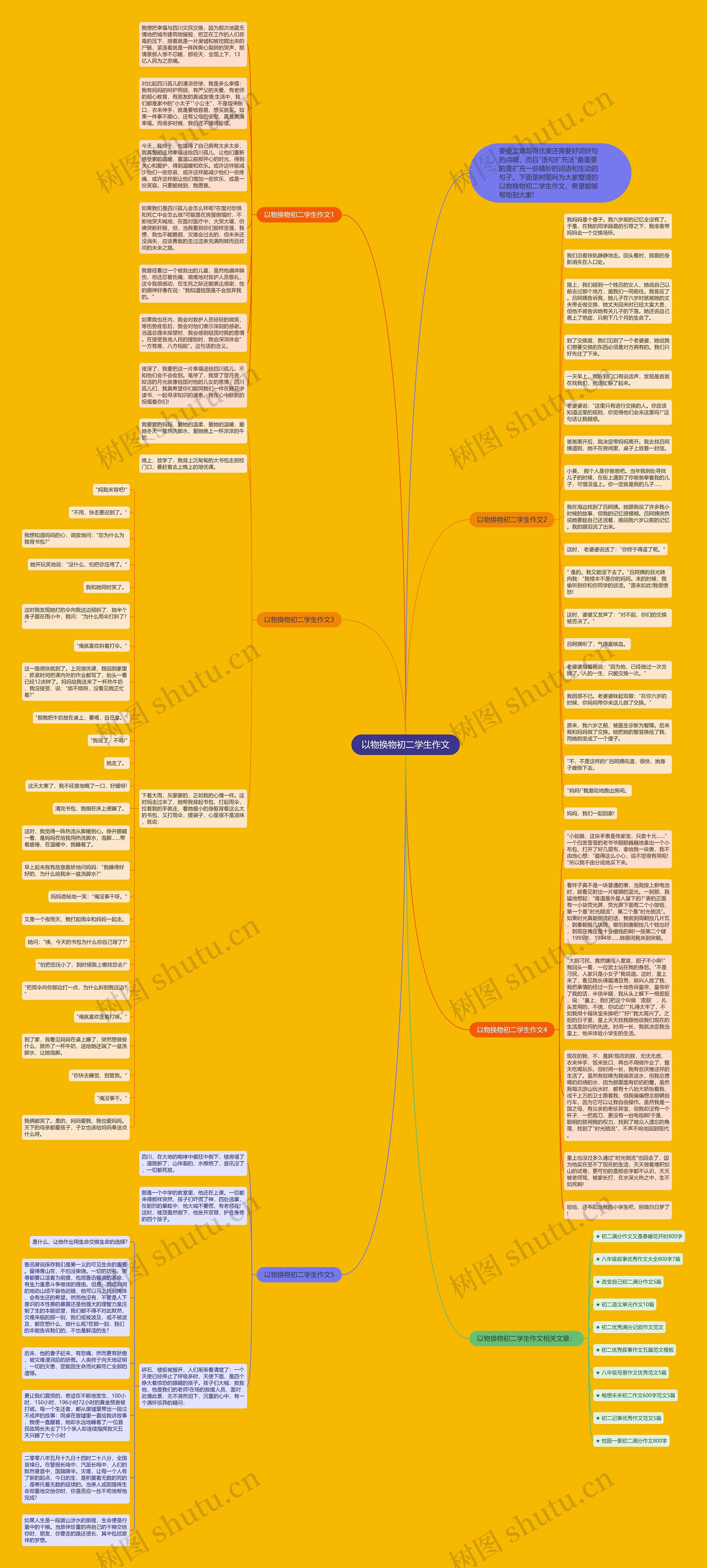 以物换物初二学生作文思维导图